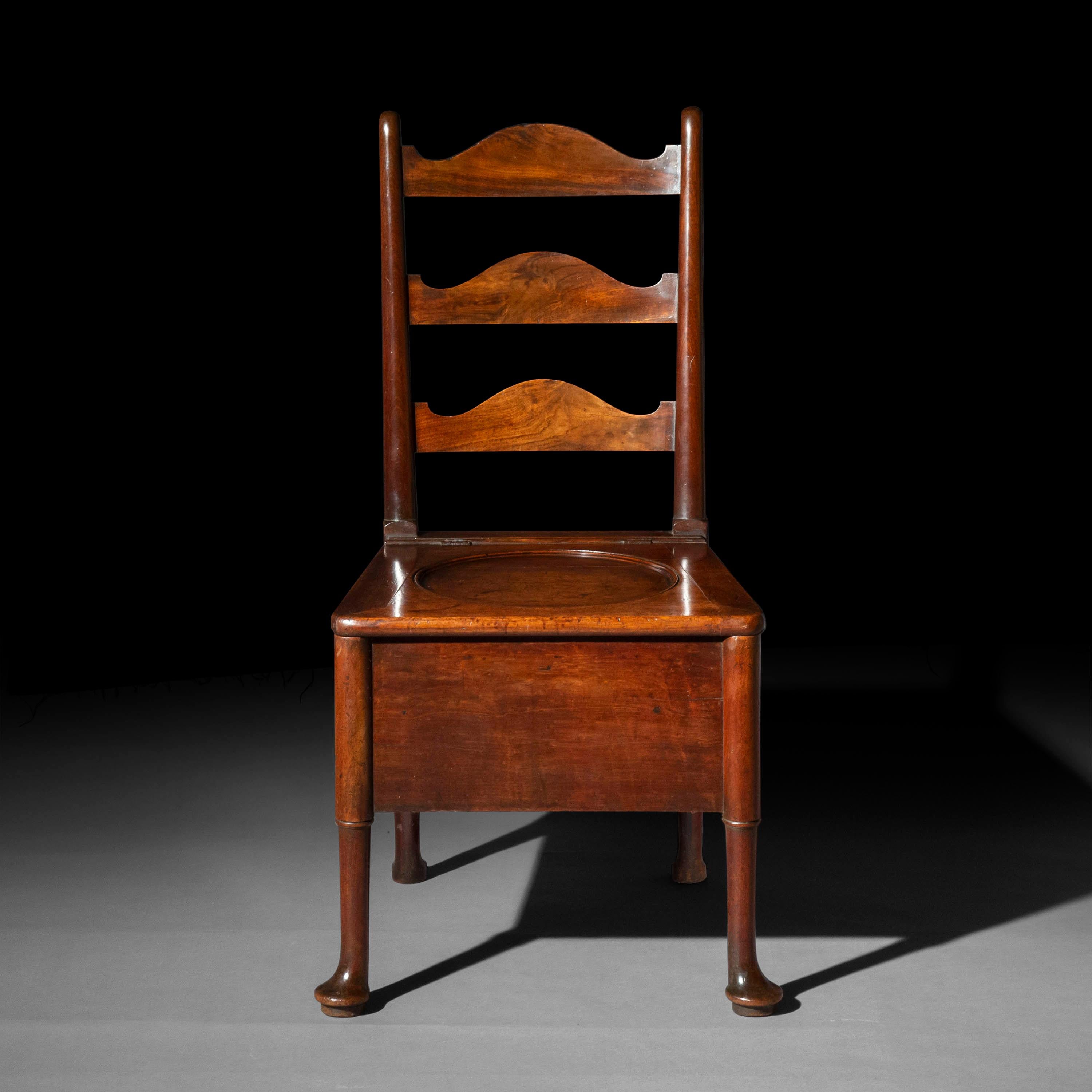 Queen Anne Pair of Early Georgian Vernacular Hall Chairs For Sale