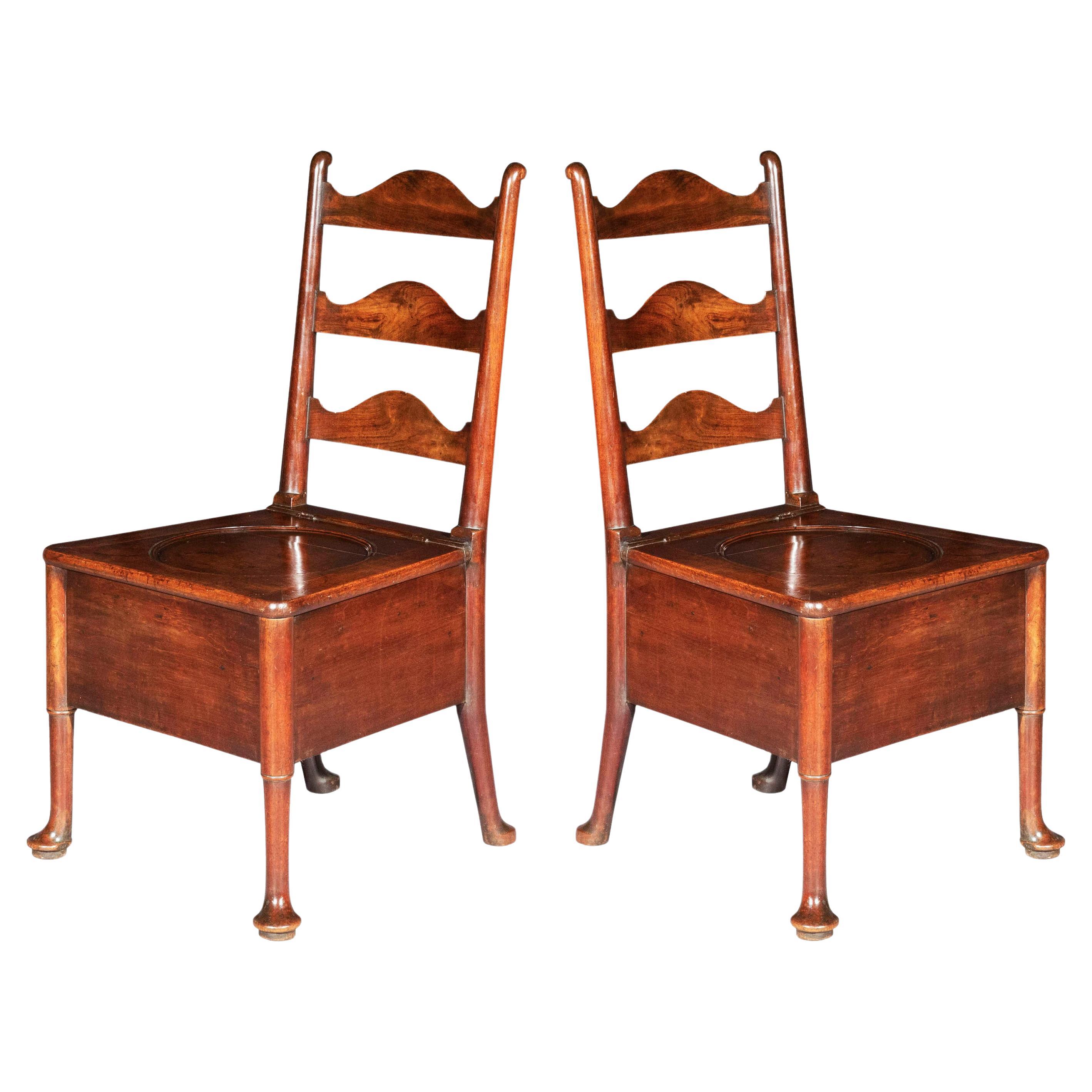 Pair of Early Georgian Vernacular Hall Chairs