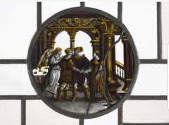 Pair of Early German Lead Glass Windows