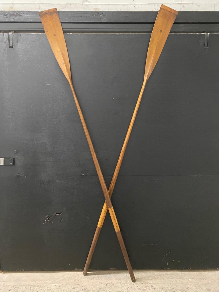 Pair of Early Handmade Crew Oars by NY Boat Oar Company at 1stDibs