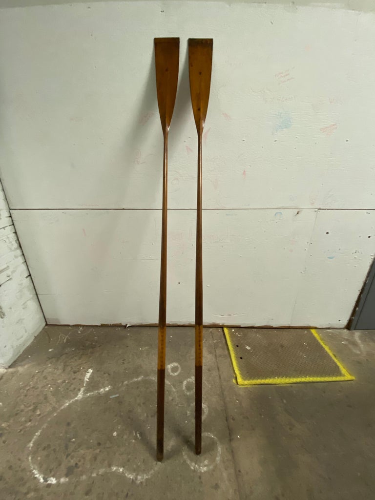 Pair of Early Handmade Crew Oars by NY Boat Oar Company at 1stDibs
