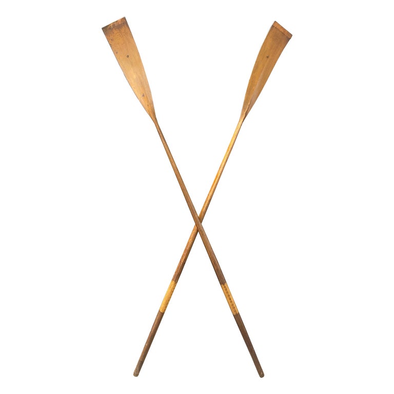 Pair of Early Handmade Crew Oars by NY Boat Oar Company at 1stDibs