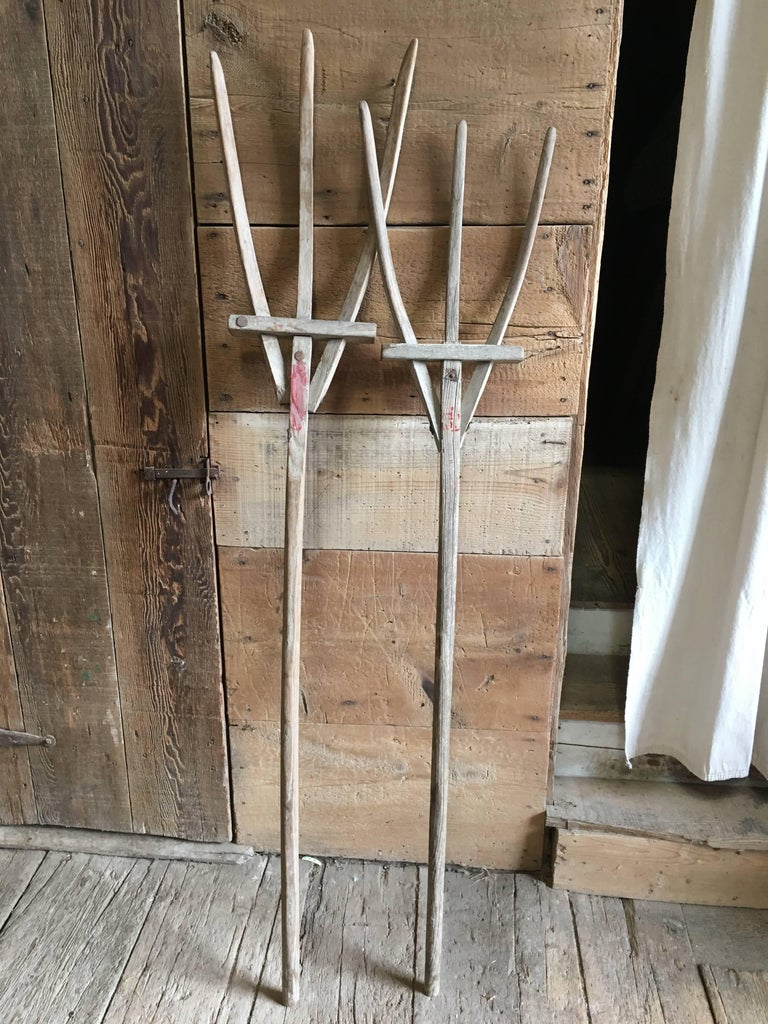 Pair of Early Handmade Pitchforks at 1stDibs