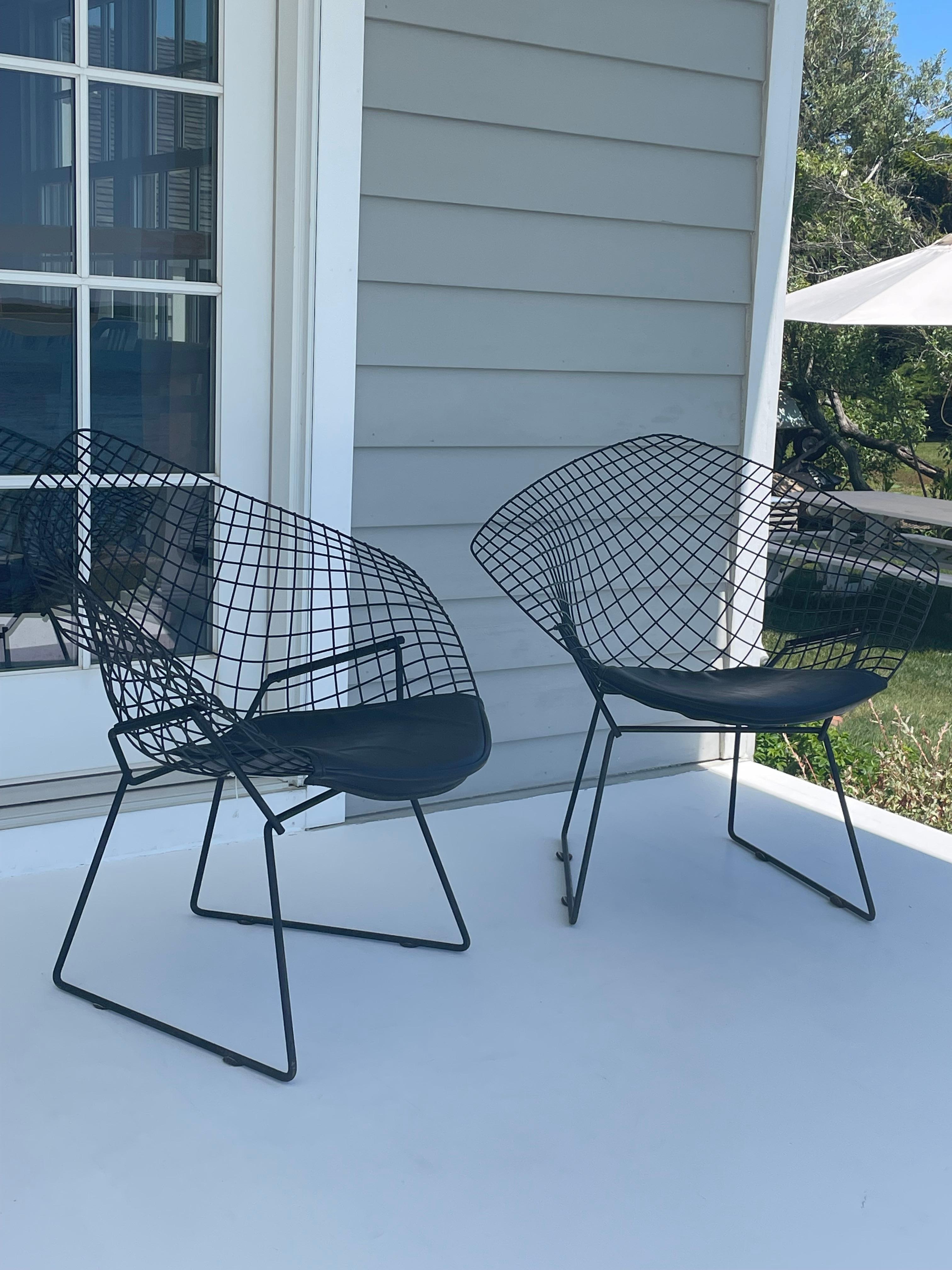 Coppia di sedie Black Diamond dei primi anni di Harry Bertoia in vendita 3