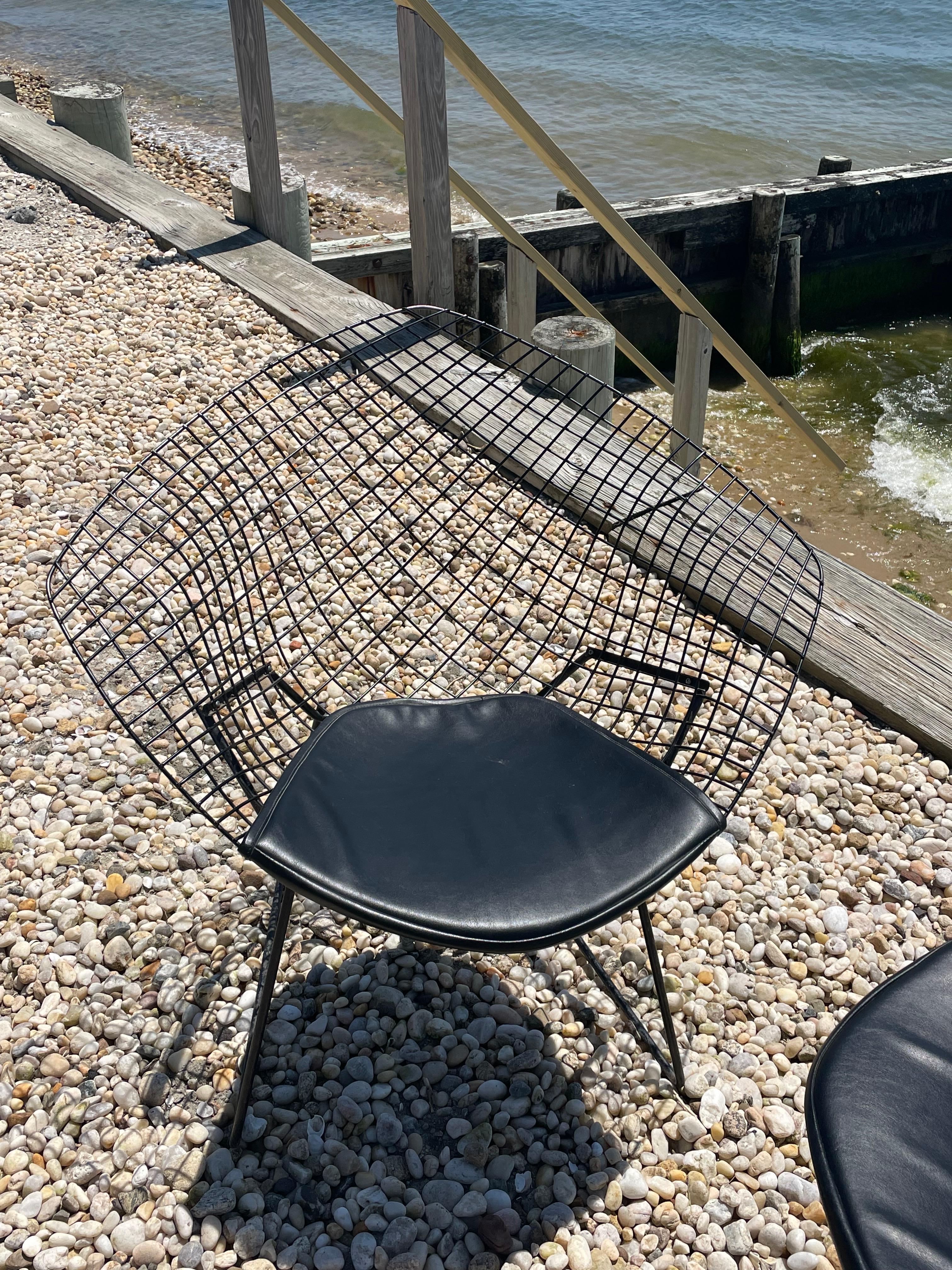 Coppia di sedie Black Diamond dei primi anni di Harry Bertoia in vendita 6