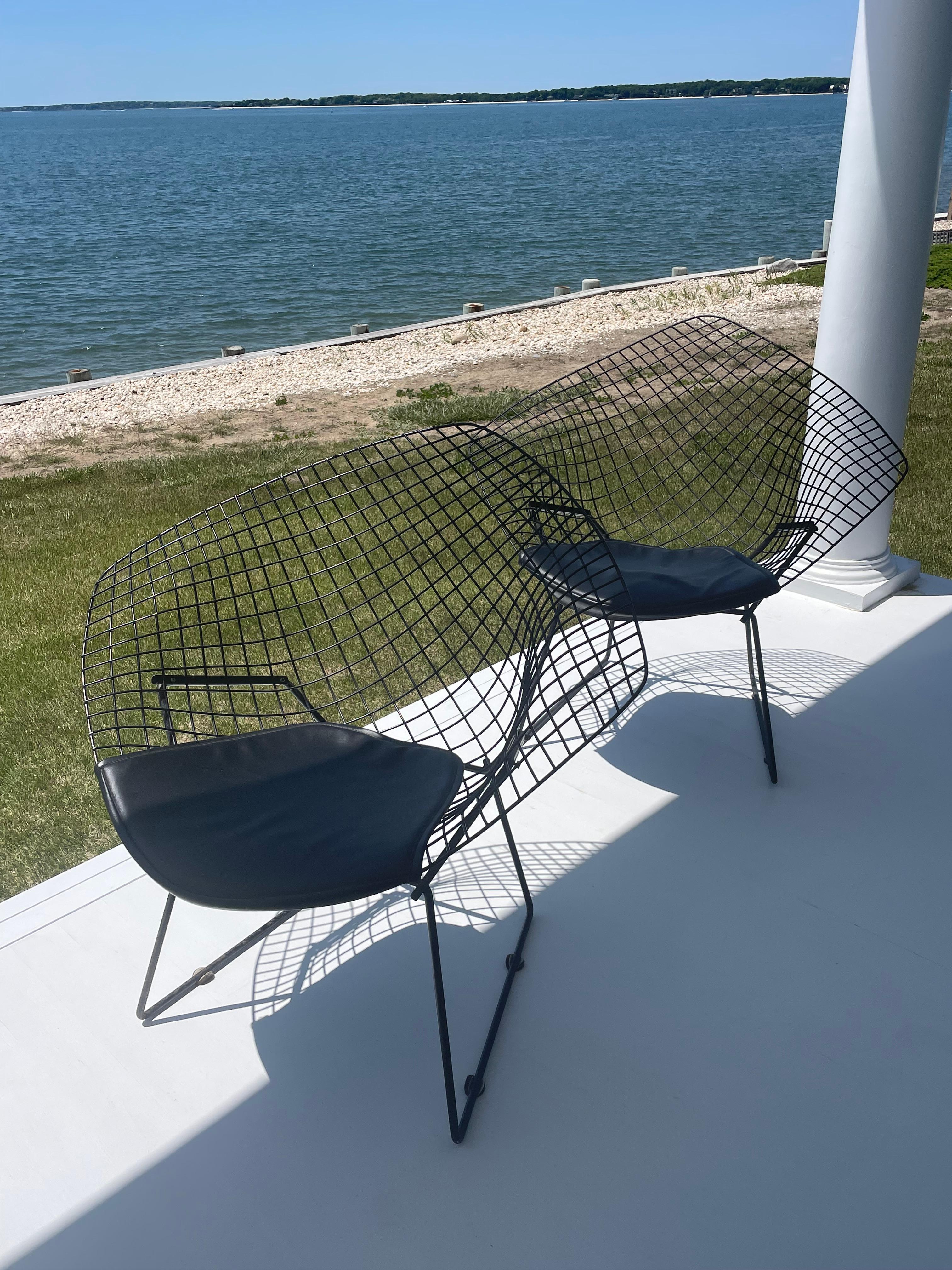 Coppia di sedie Black Diamond dei primi anni di Harry Bertoia in vendita 7