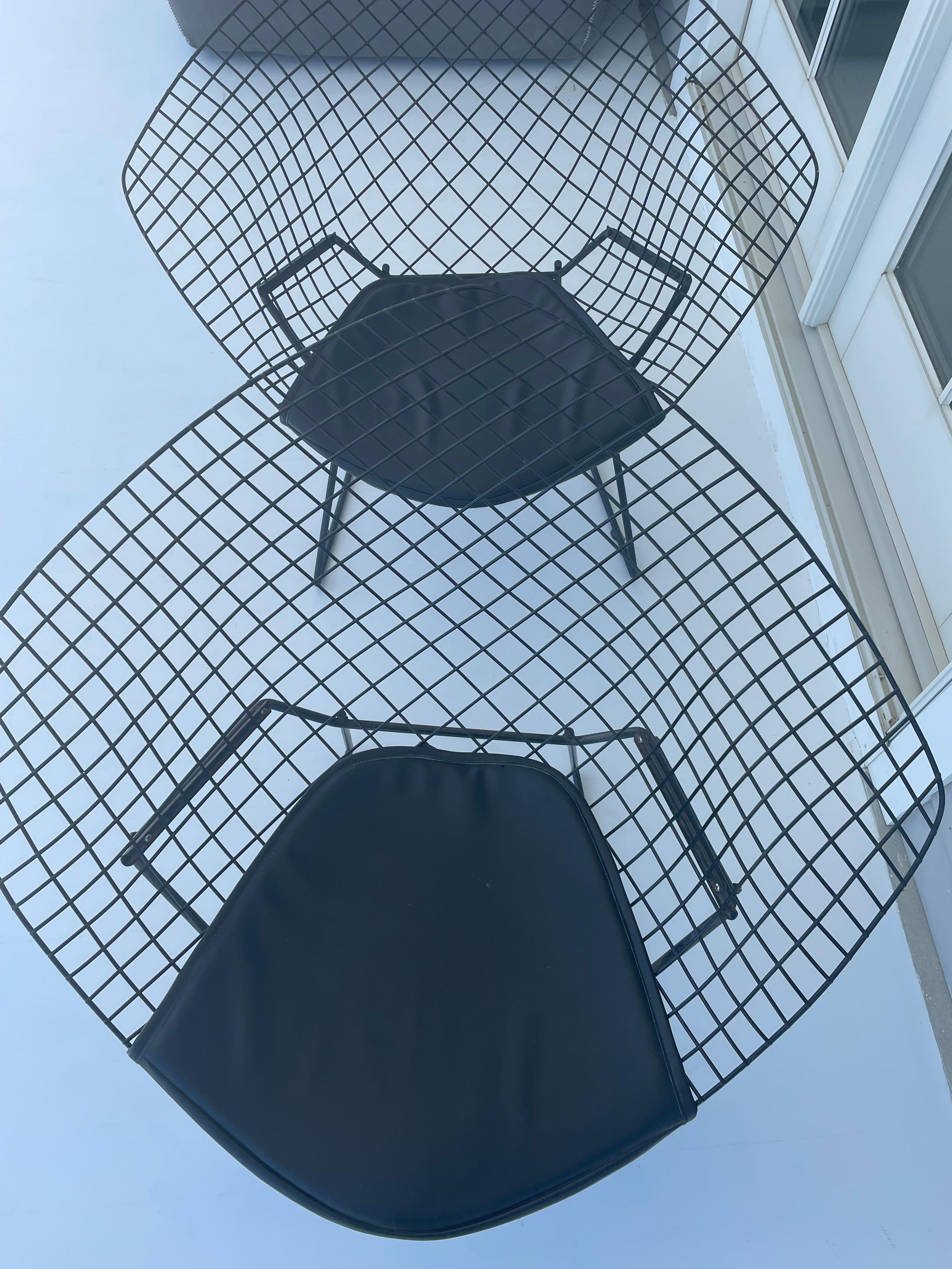 Mid-Century moderno Coppia di sedie Black Diamond dei primi anni di Harry Bertoia in vendita