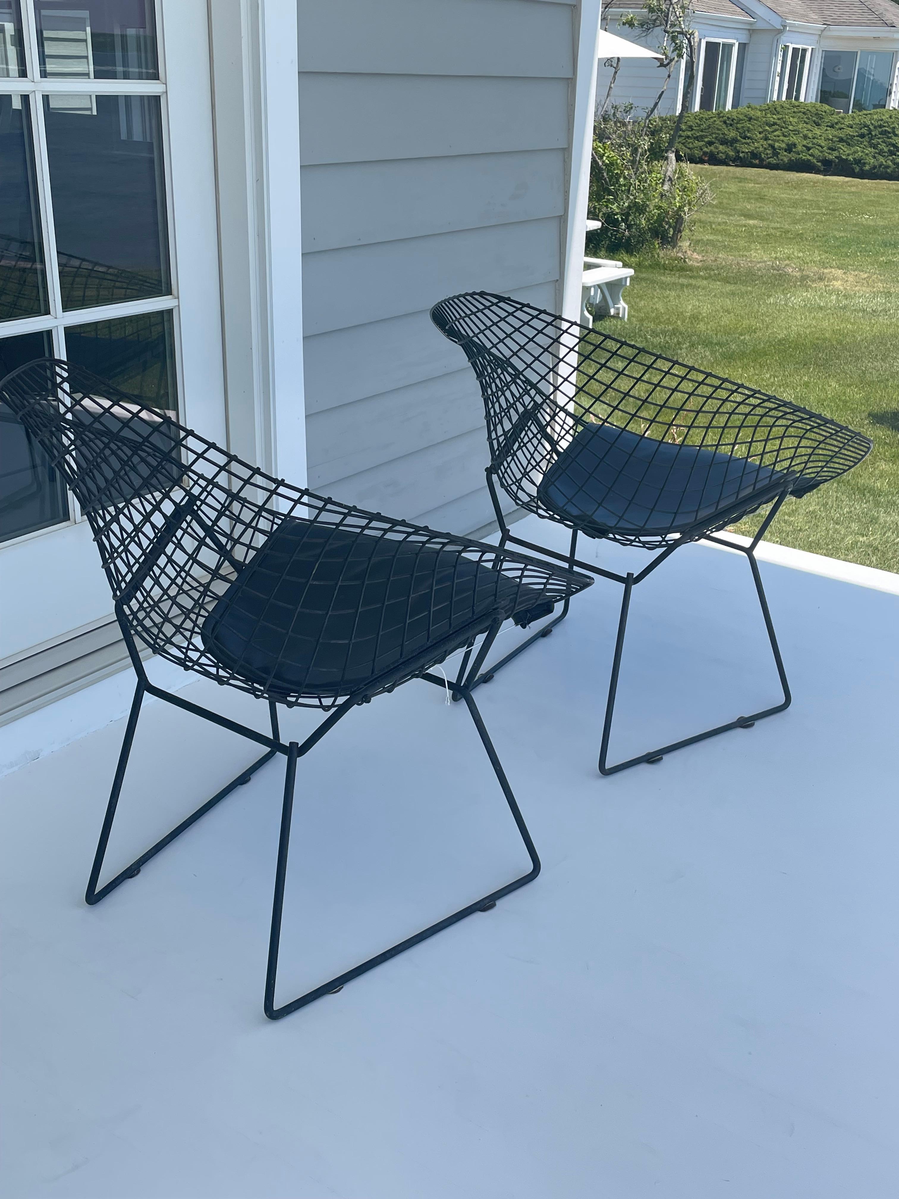 Americano Coppia di sedie Black Diamond dei primi anni di Harry Bertoia in vendita