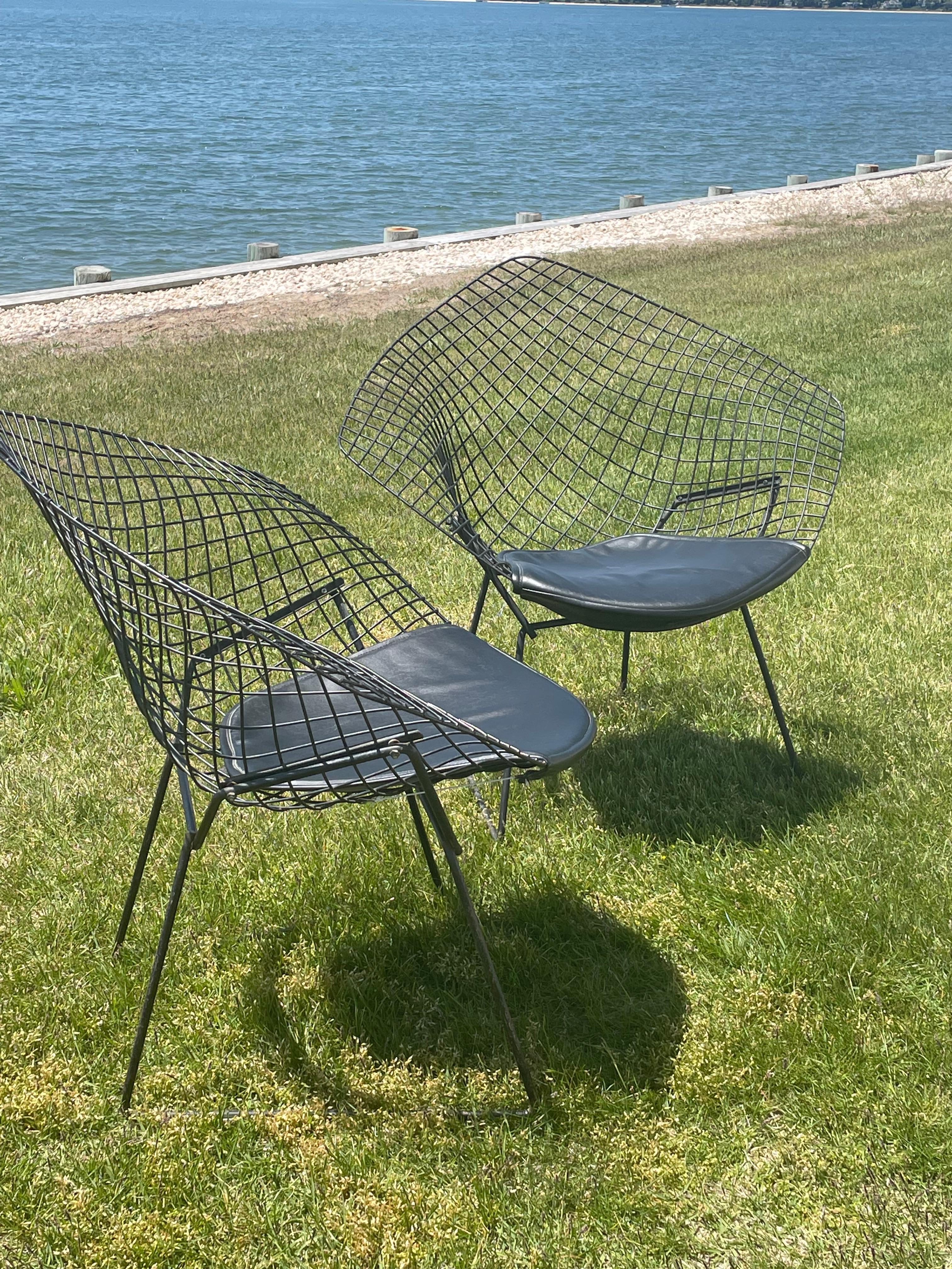 Coppia di sedie Black Diamond dei primi anni di Harry Bertoia in vendita 1