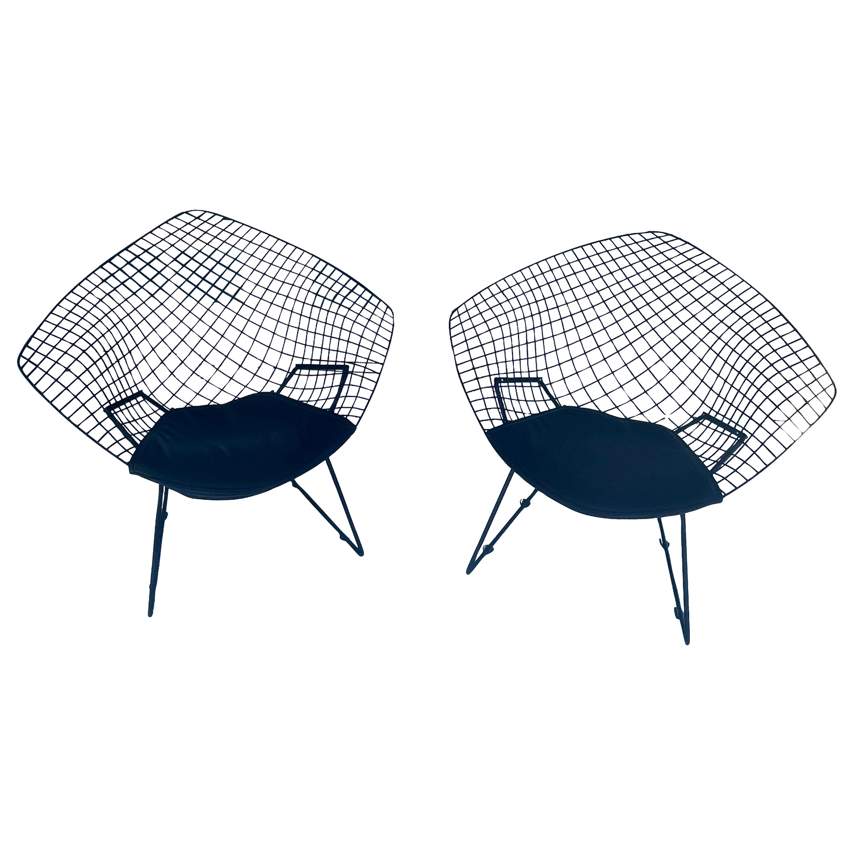 Coppia di sedie Black Diamond dei primi anni di Harry Bertoia in vendita