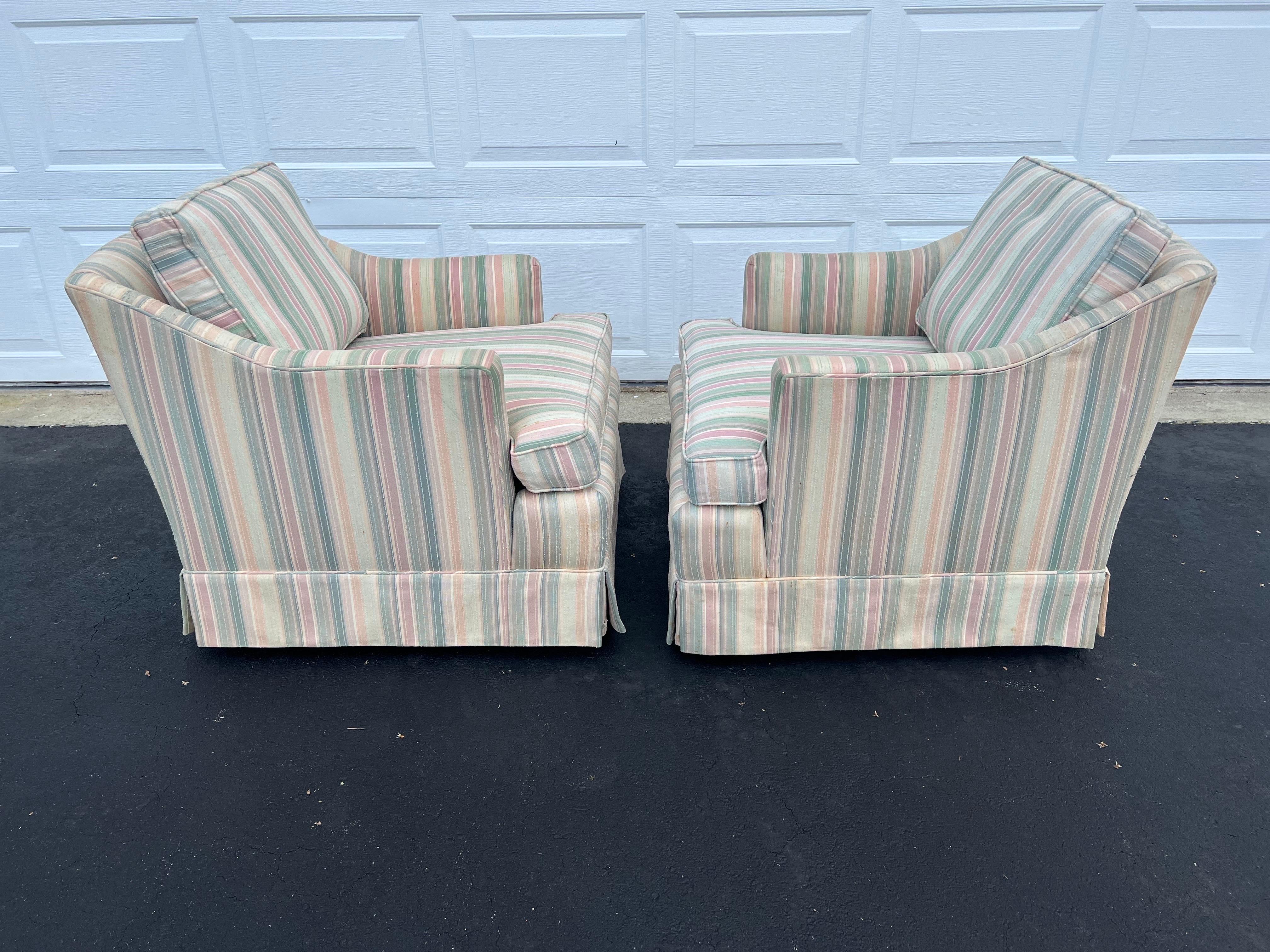 Pair of Early Henredon Swivel Club Chairs  6
