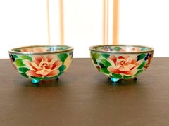 Pair of Early Japanese Plique-a-Jour Bowls from Nagoya