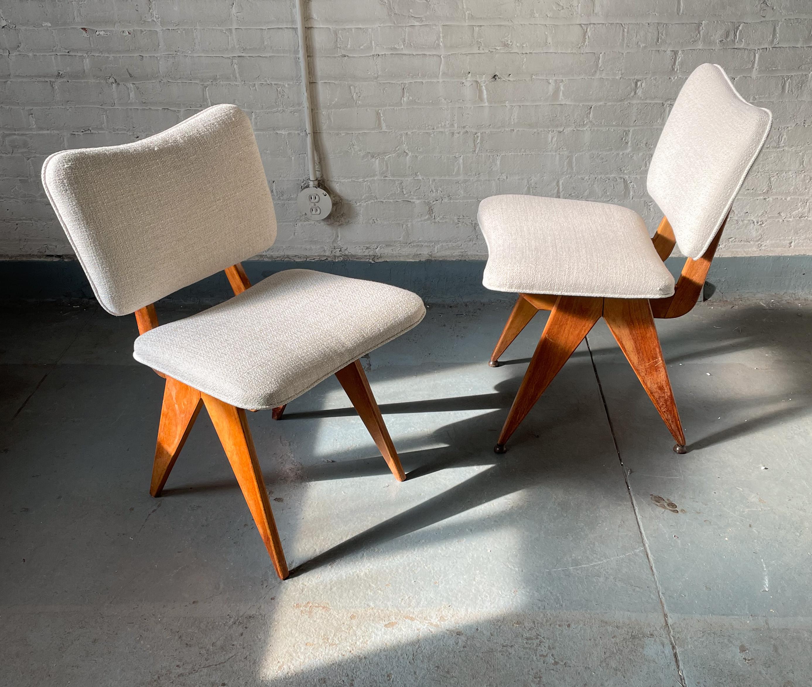 American Pair of Early Jens Risom Chairs for His Own Company