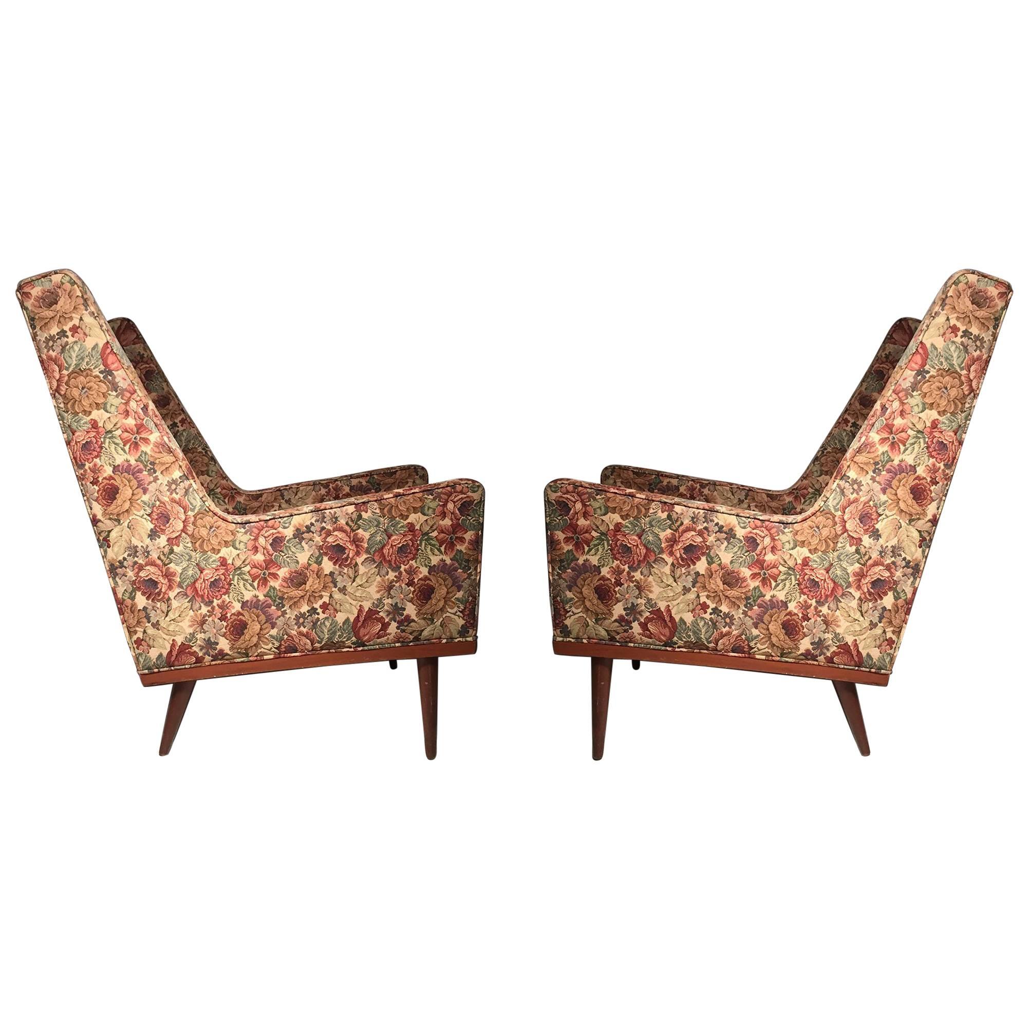 Pair of Early Milo Baughman Lounges for James Company