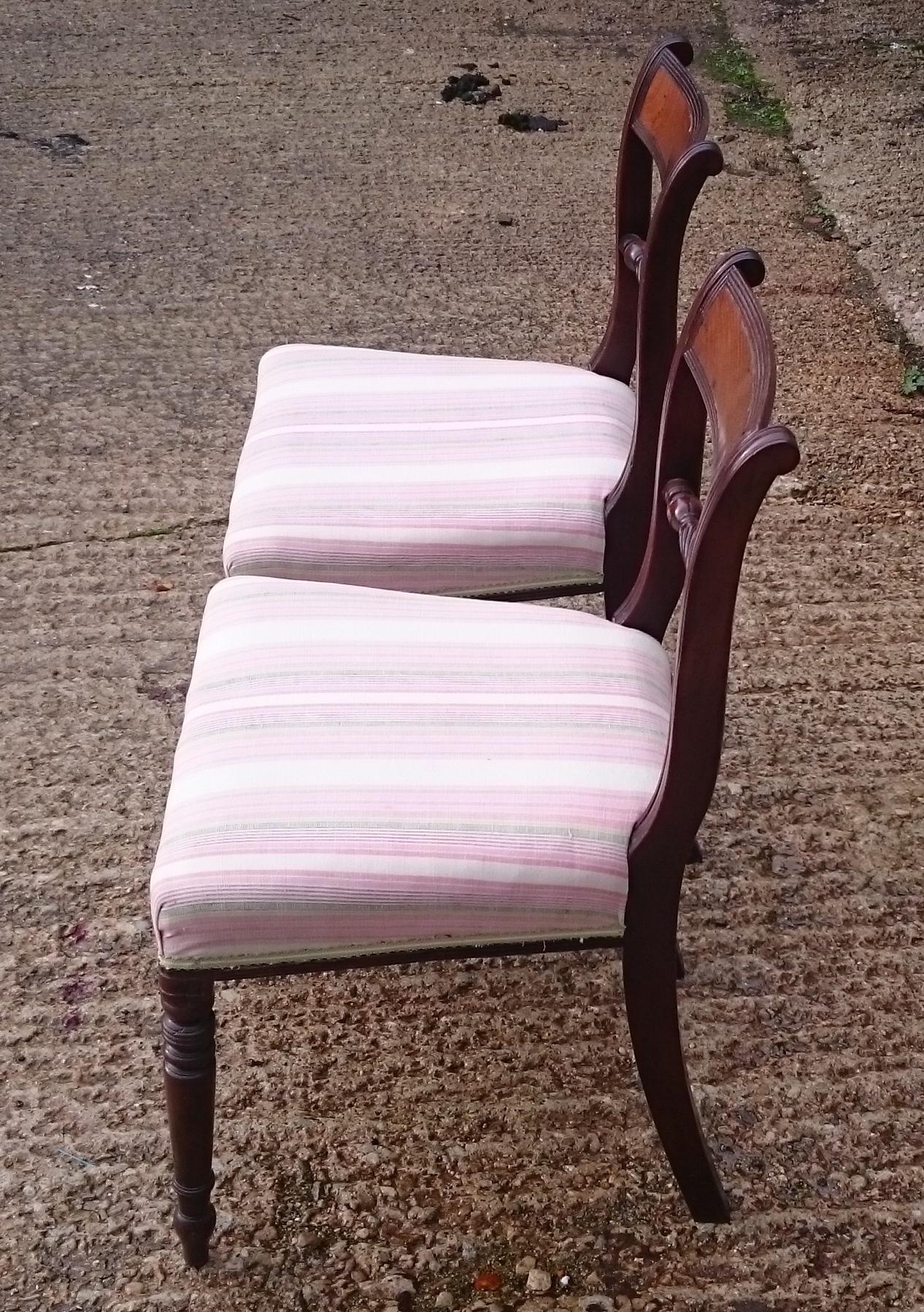 Pair of Early 19th Century Regency Mahogany Antique Dining Chairs 1