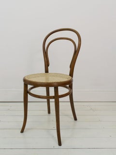 Paar Beistellstühle aus Bugholz, frühe Nr. 14, von Michel Thonet, Bistrostuhl, 1890er Jahre