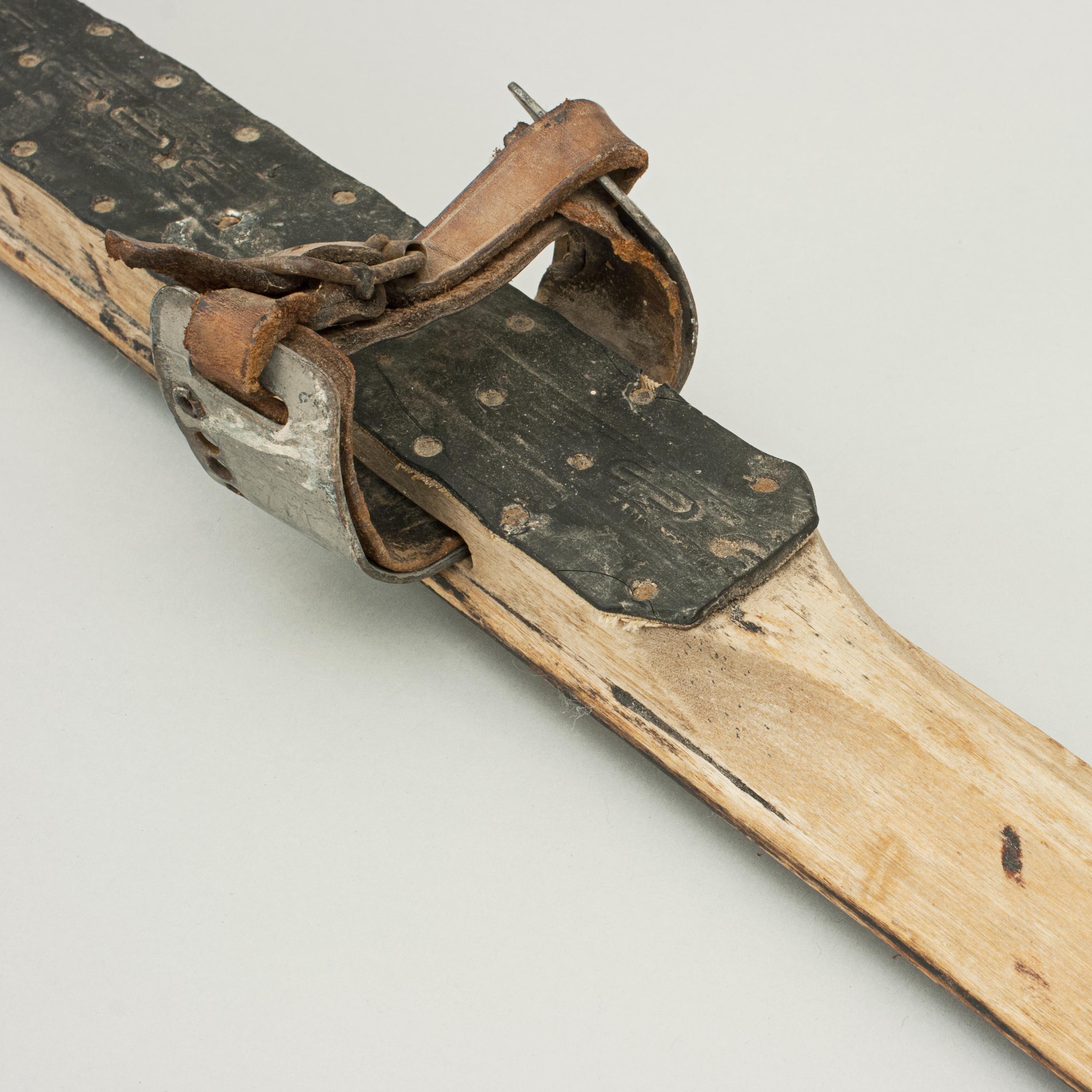 Maple Pair of Early Nordic Cross Country Skis, Museum Piece For Sale