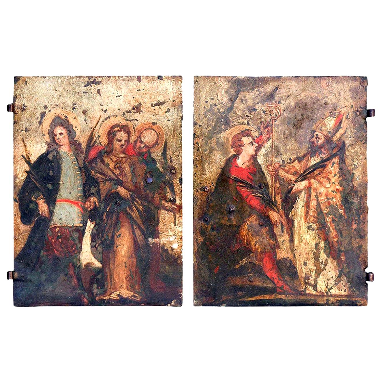 Pair of Early Oil on Copper Paintings 1