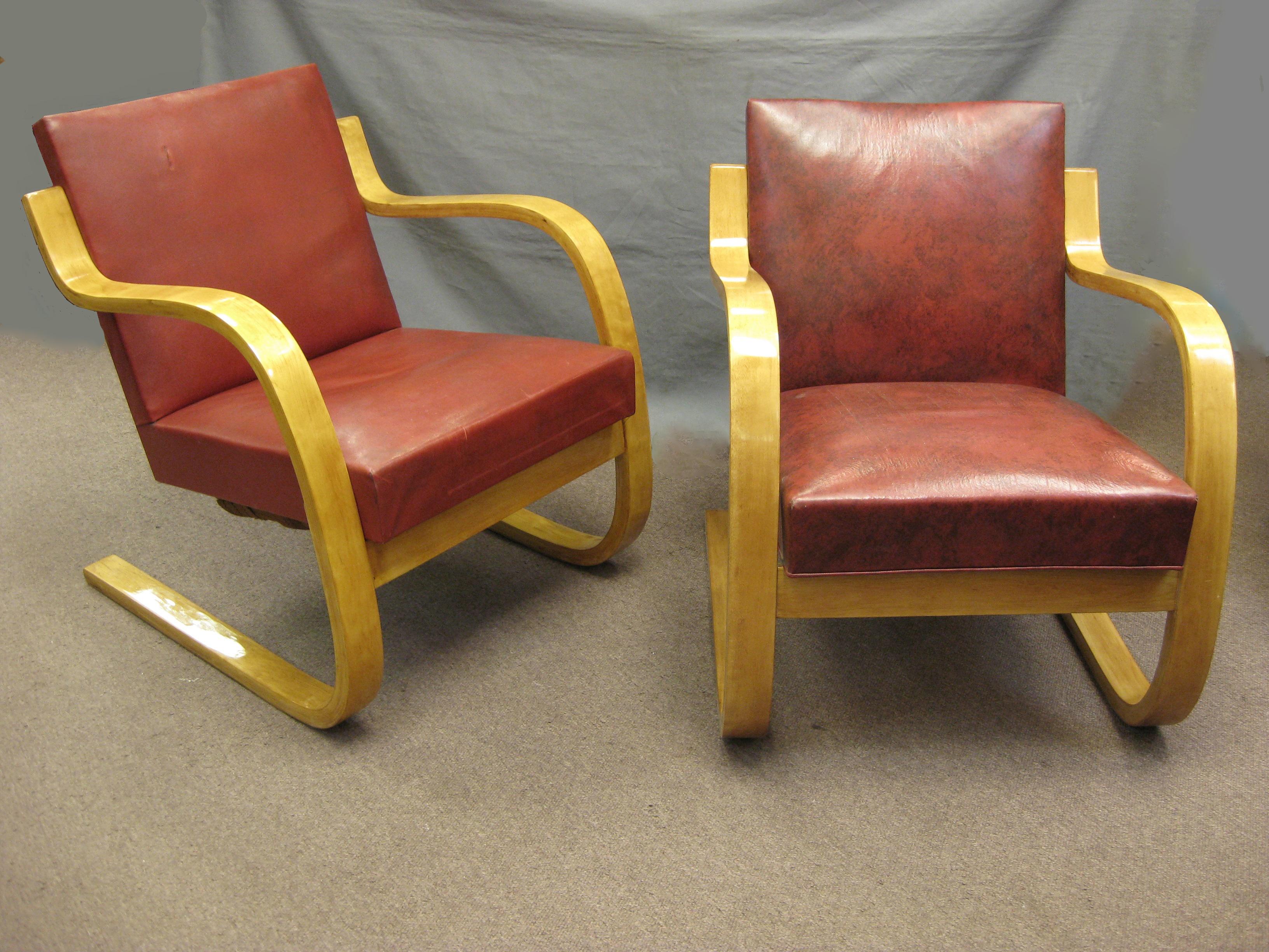 Pair of Early, Original 1930's Cantilever Chairs, Stamped Alvar Aalto 3