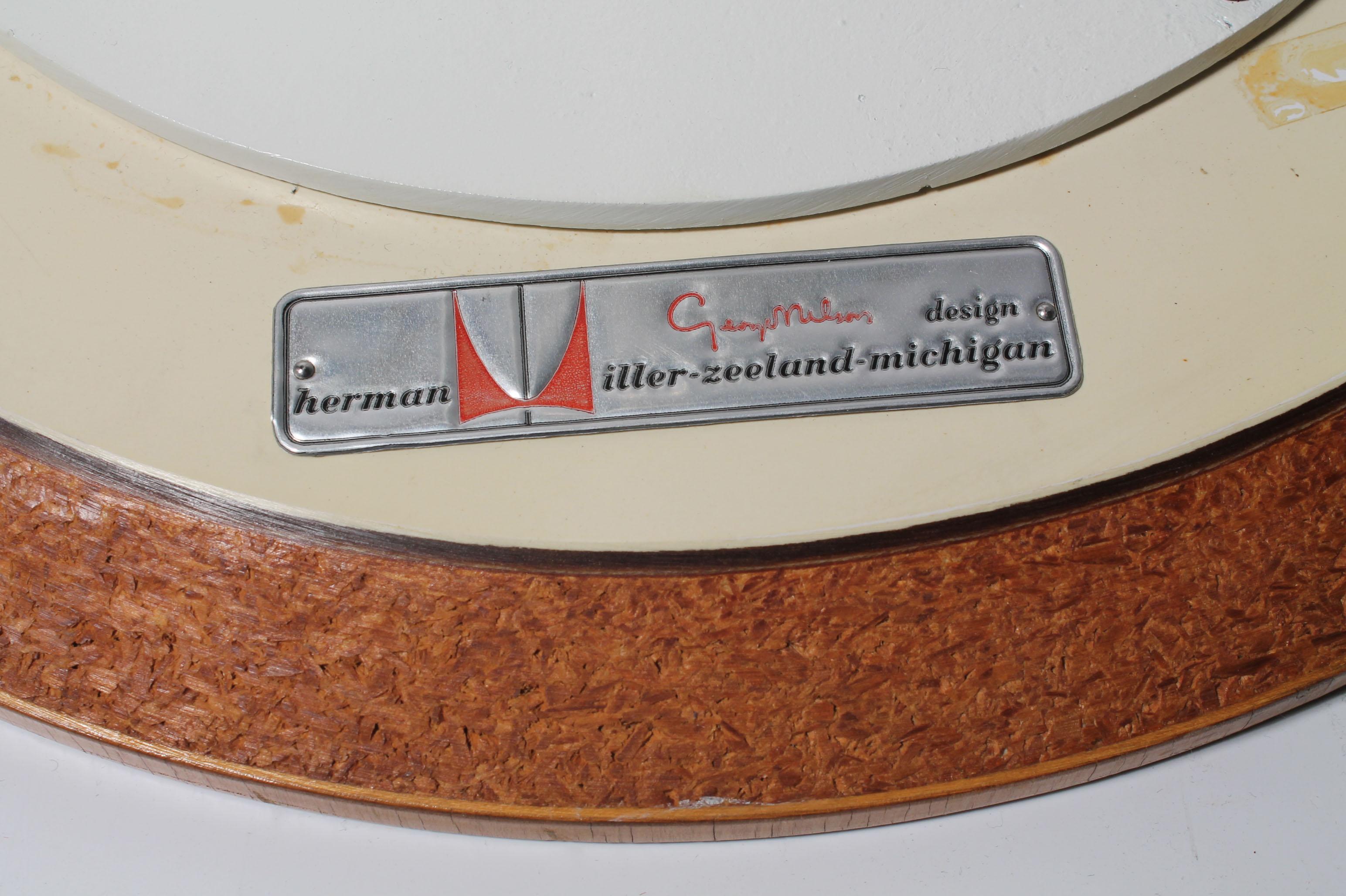 Pair of Early Foil Label Original George Nelson Herman Miller Swag Leg Tables In Good Condition For Sale In Chicago, IL