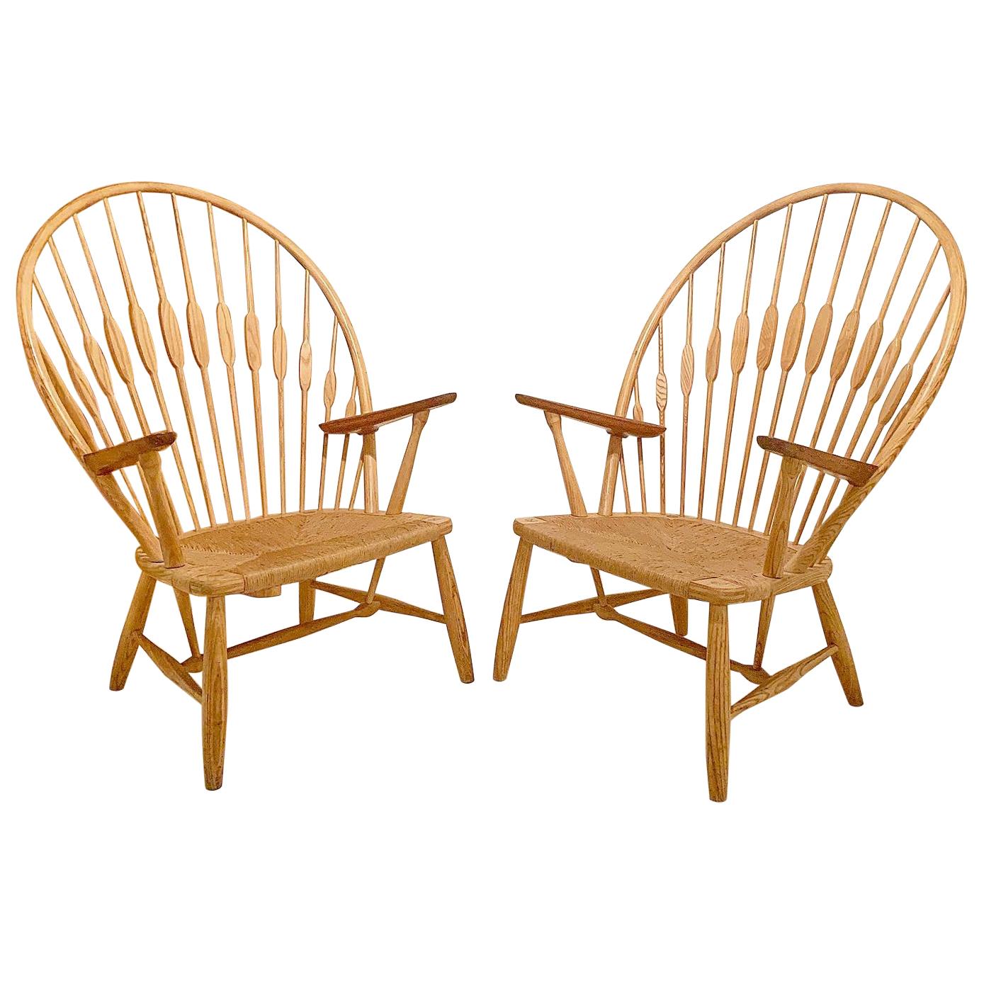 Pair of Early Peacock Lounge Chairs by Hans Wegner for Johannes Hansen For Sale