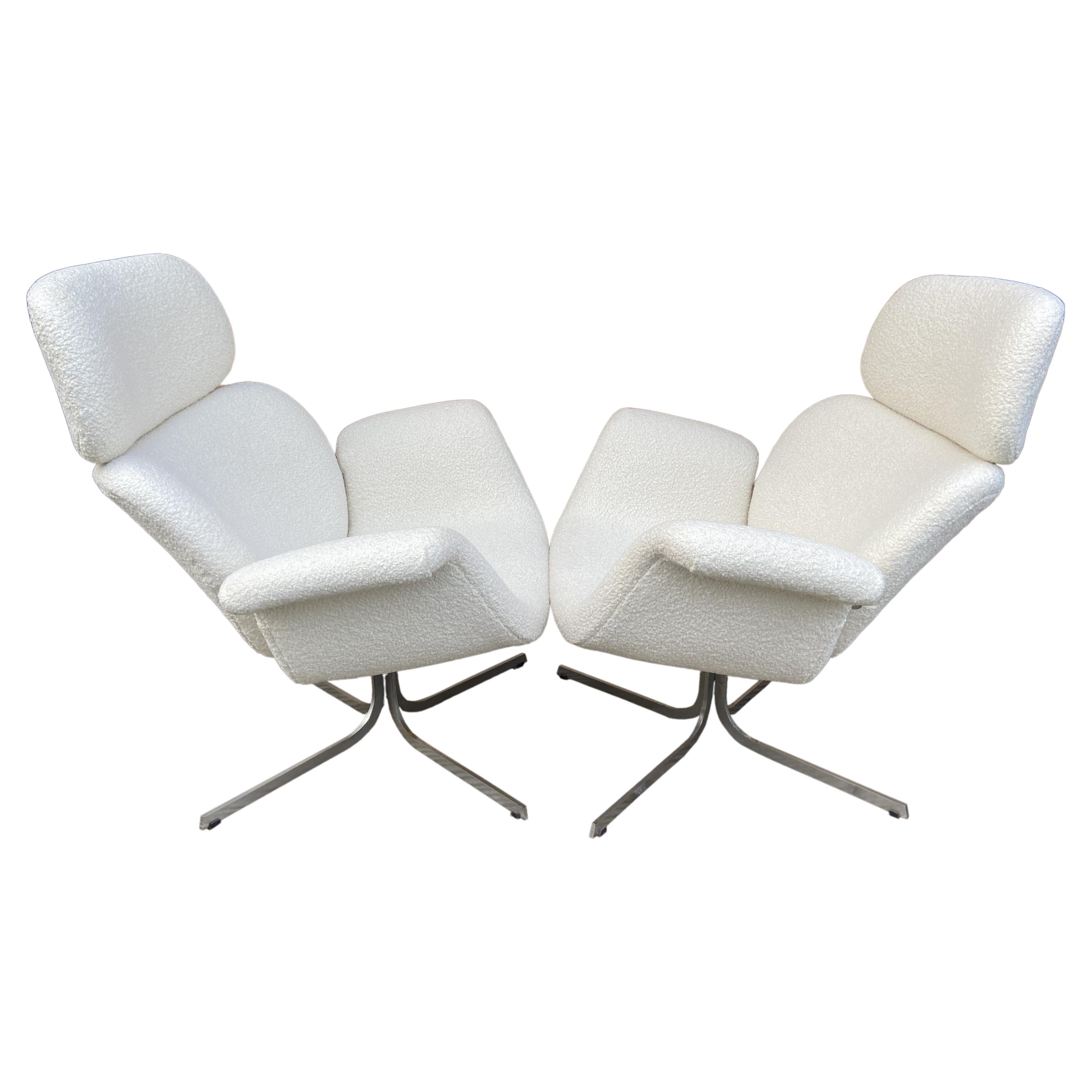 Pair of Early Pierre Paulin Big Tulip, Model 'F545', Chairs for Artifort
