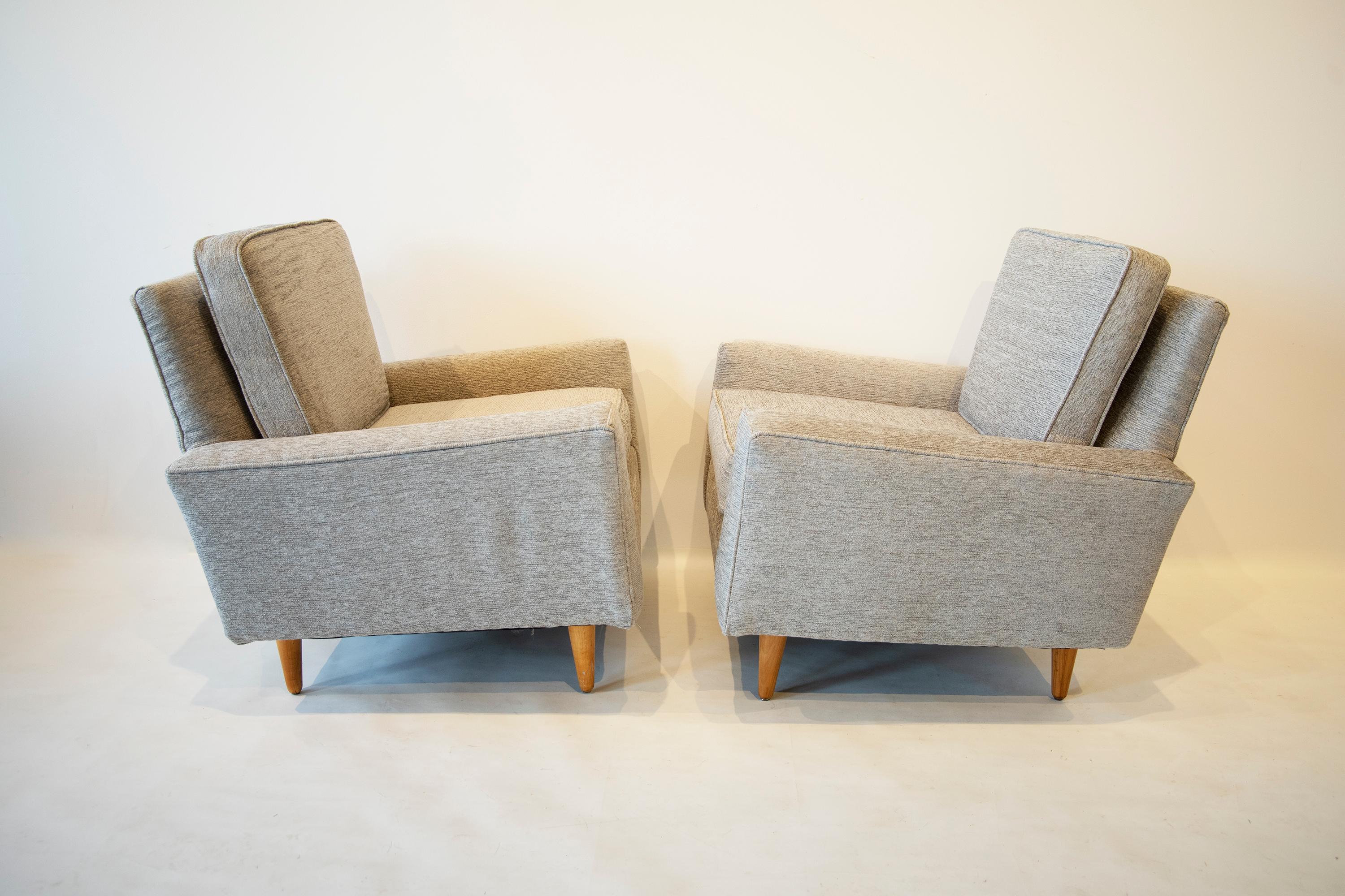 Mid-Century Modern Paire de fauteuils de salon de Florence Knoll pour Knoll, première production en vente