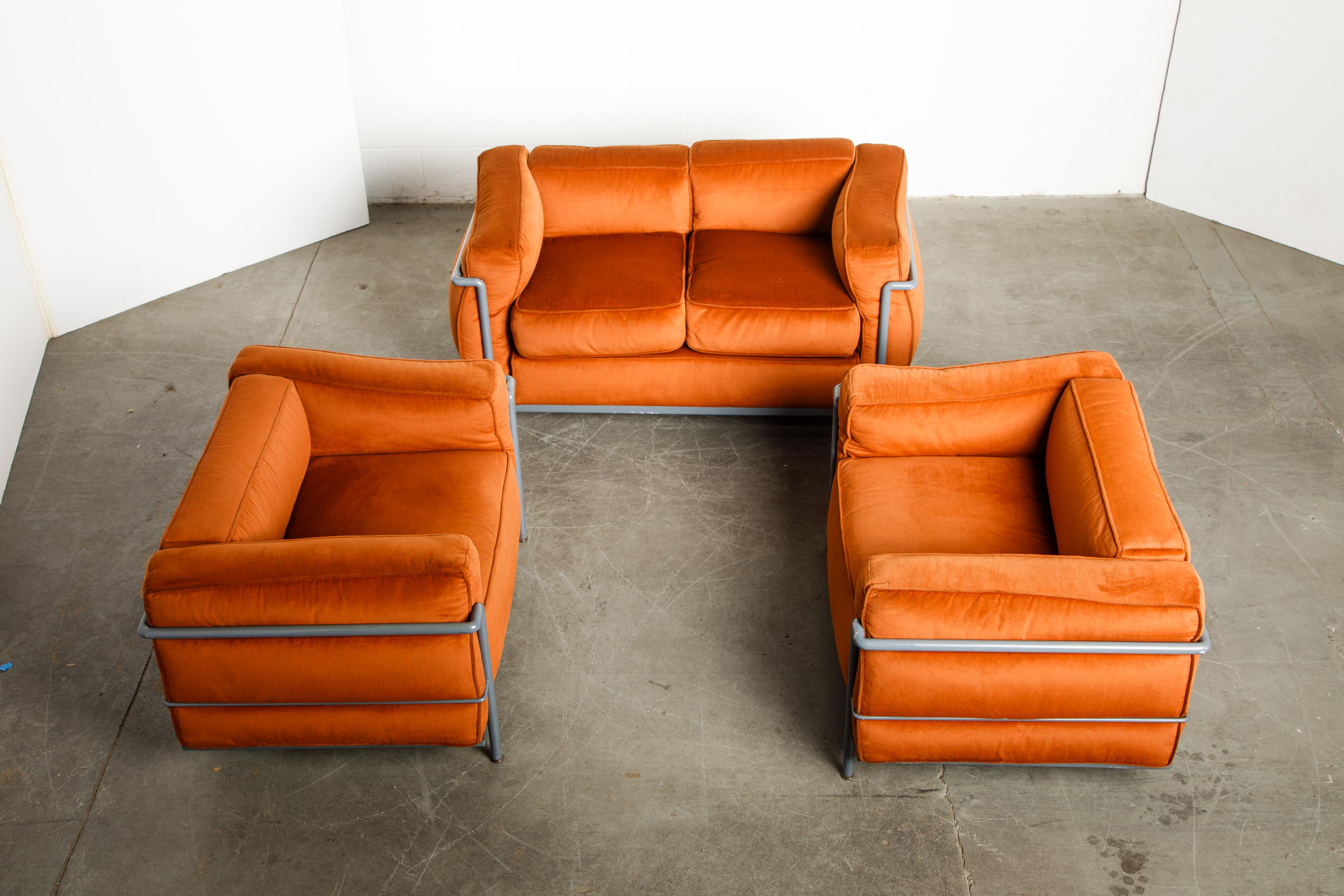 Pair of Early Production 'LC3' Grand Modèle by Le Corbusier for Cassina, Signed 3