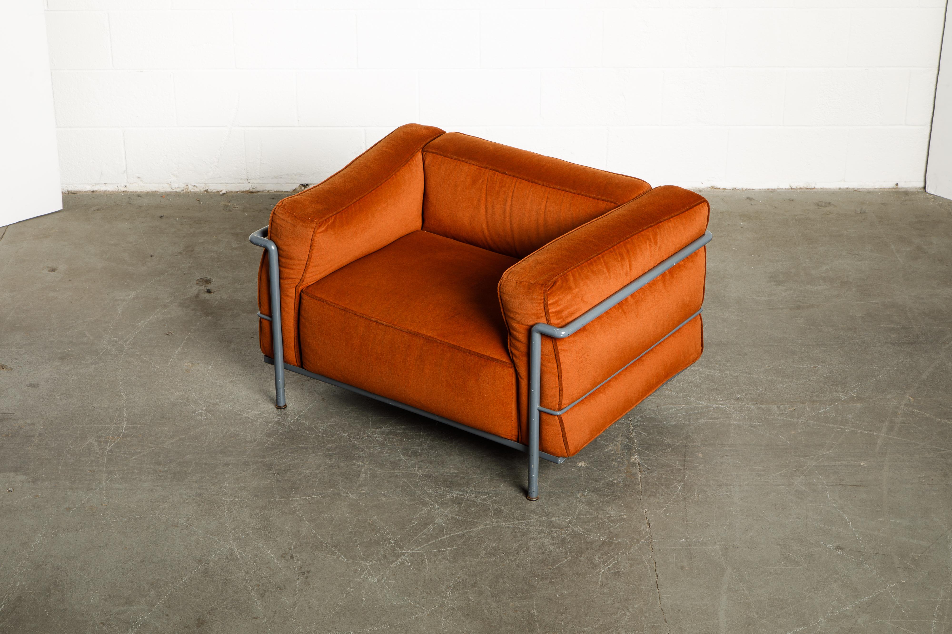 Steel Pair of Early Production 'LC3' Grand Modèle by Le Corbusier for Cassina, Signed