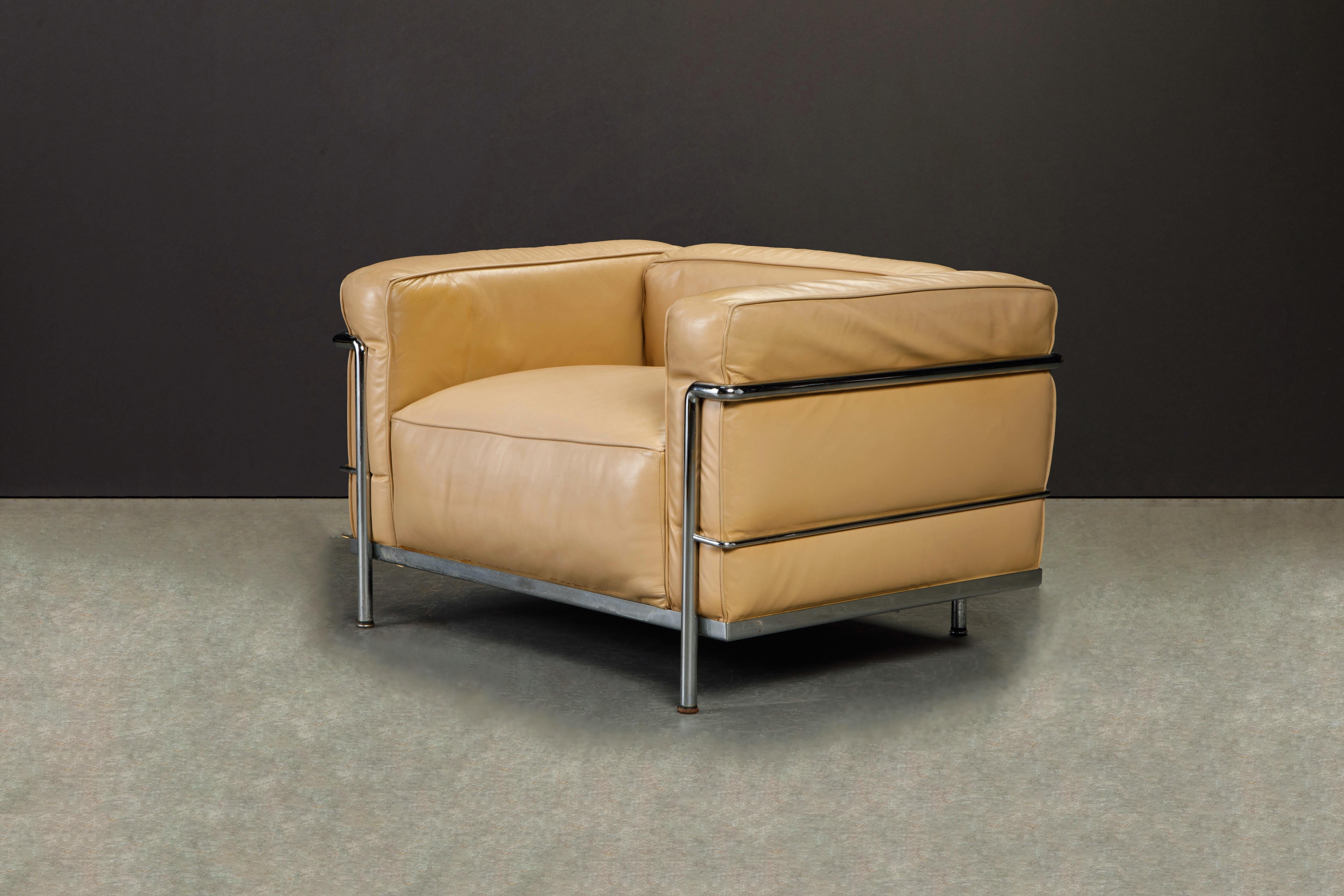 If you want the most comfortable and sizable club chair to sink your heinie into, this authentic (signed) set of Le Corbusier for Cassina LC3's are the chairs for you (and of course, your heinie). Large and in-charge, the 'LC3 - Grand Modèle' is the
