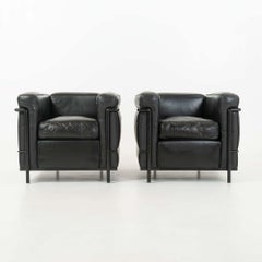 Pair of Early Production Le Corbusier Cassina LC2 Petite Modele