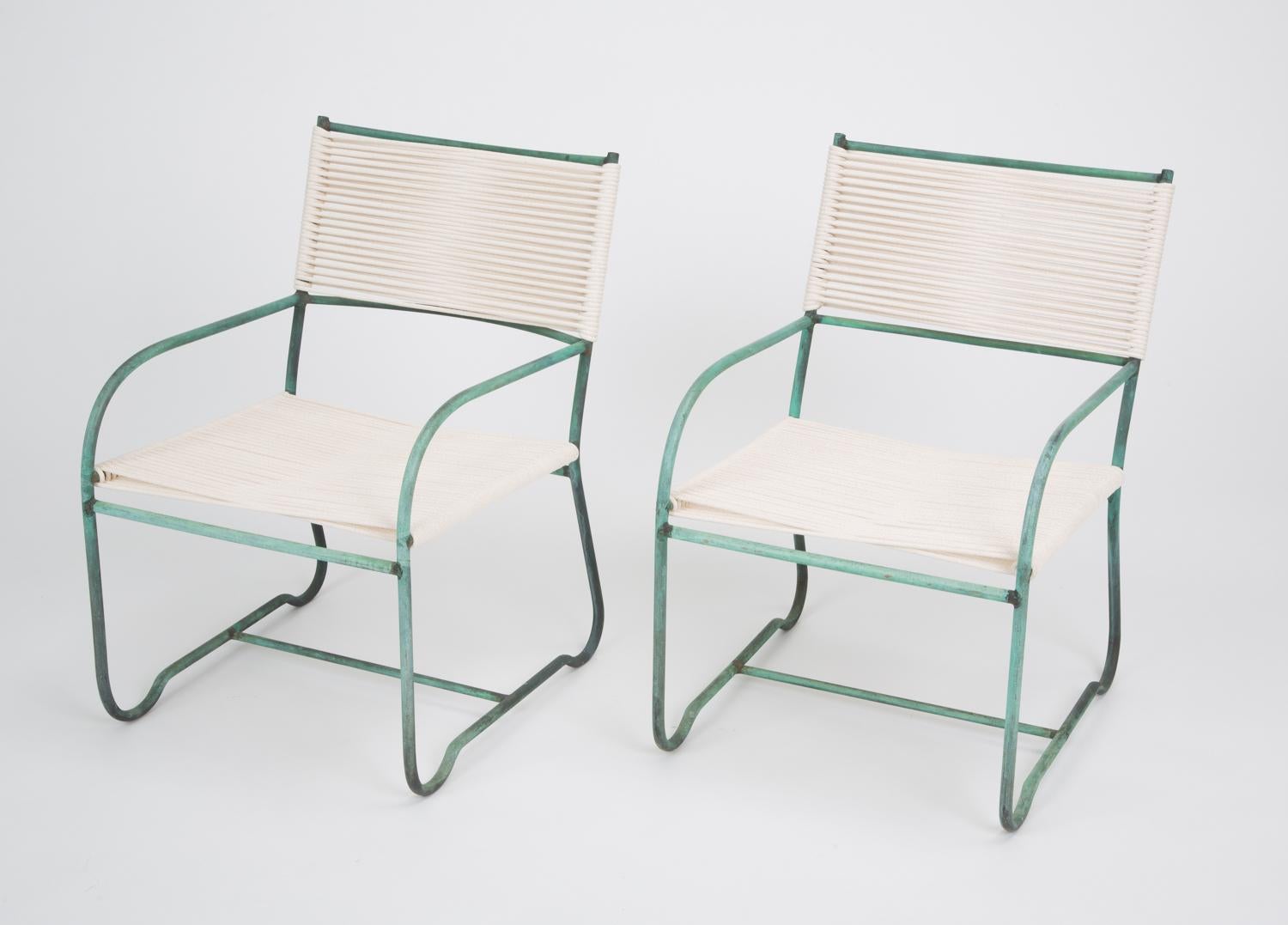 Pair of Early Production Walter Lamb Lounge Chairs with Feet 7