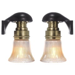 Antique Pair of Early Railroad Sconces
