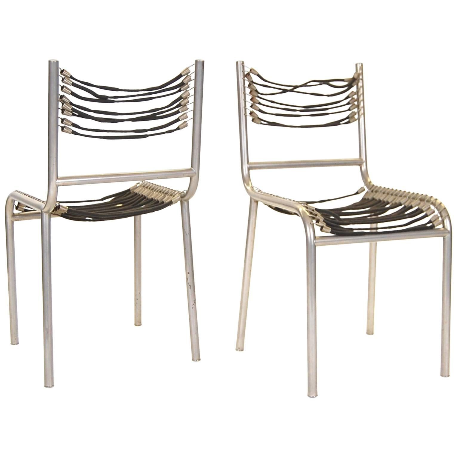 Pair of Early René Herbst Sandows Chairs For Sale