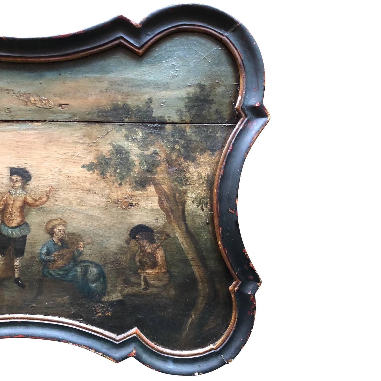 Pareja De Cuadros De Madera De Arte Popular Rococó Escandinavo en venta 5
