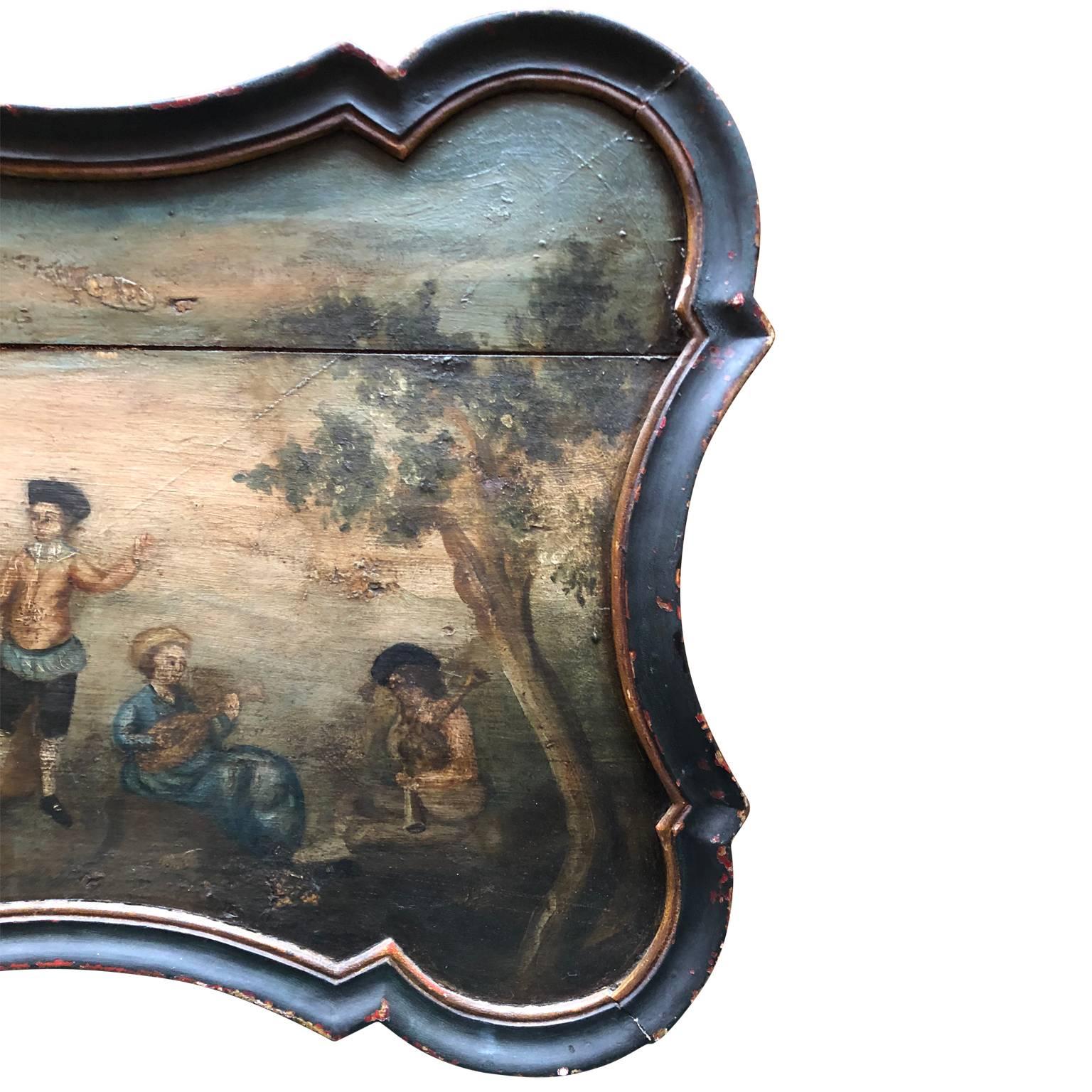 Paire de peintures en bois d'art populaire rococo scandinave  en vente 3