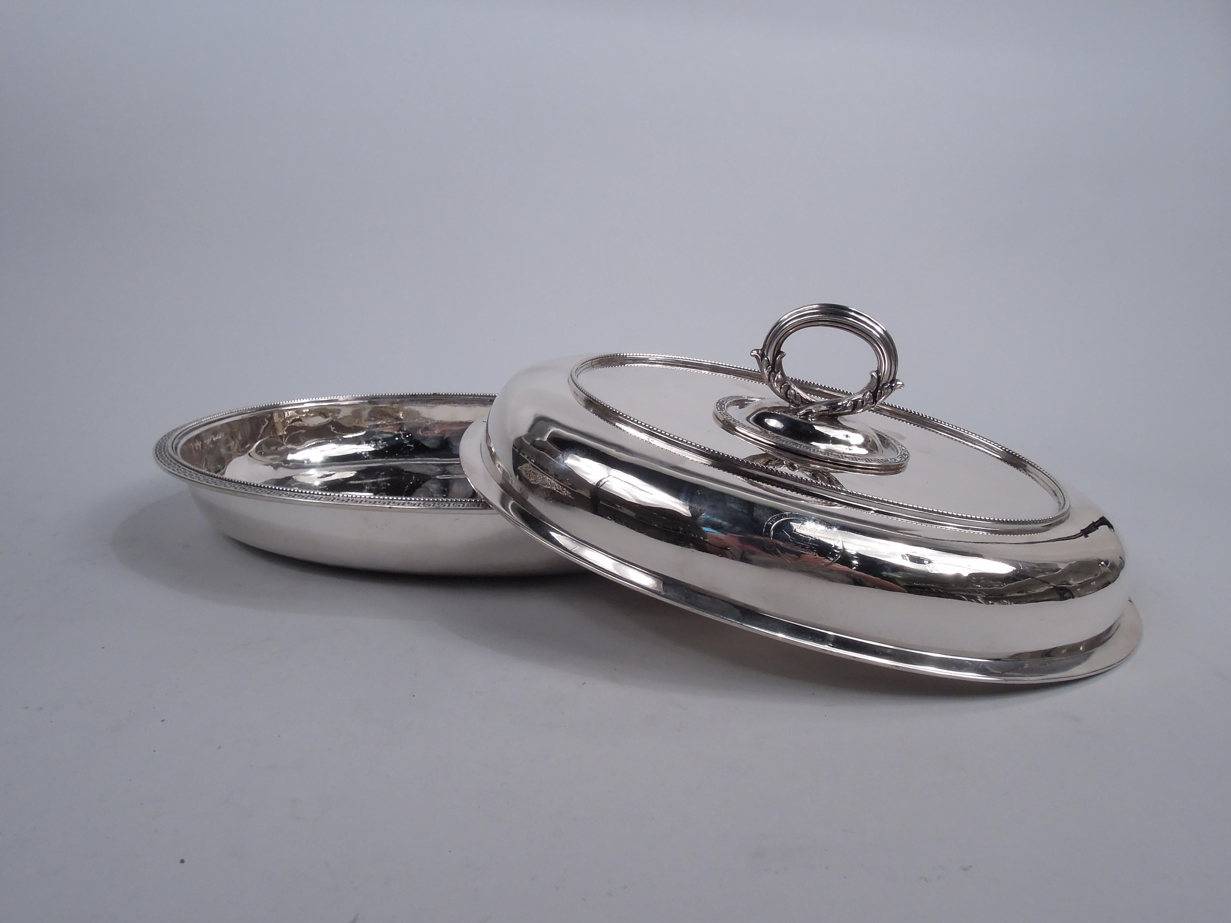 Pair of Early Tiffany Etruscan Sterling Silver Covered Serving Dishes For Sale 2