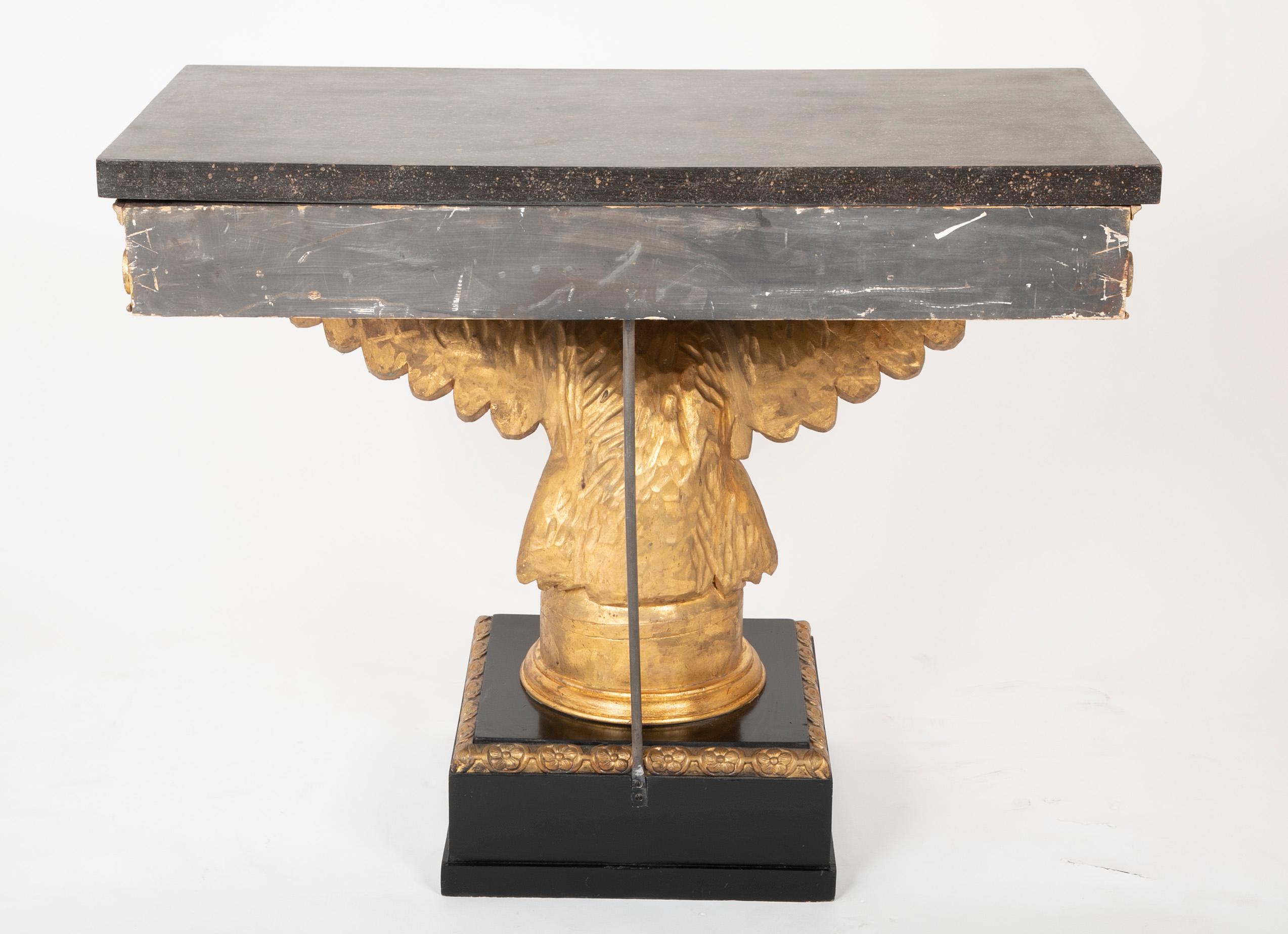 Pair of Early to Mid-19th Century Giltwood Eagle Console Tables 12