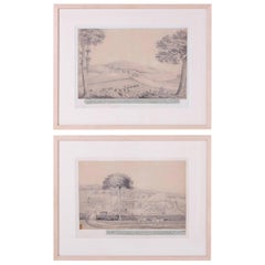 Pair of Early Topographical Drawings of Jamaica