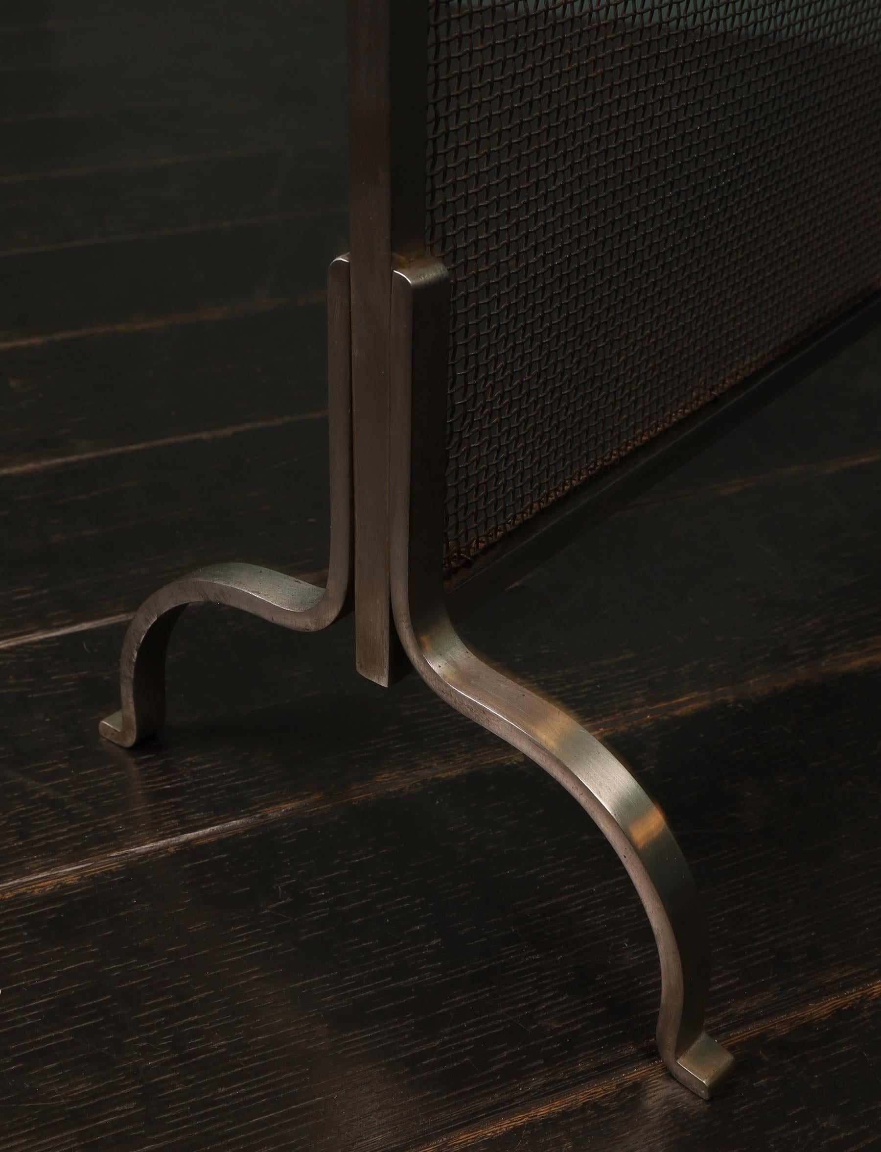 20th Century Pair of Early Twentieth Century Polished Stainless Steel Fire Screens