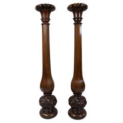 Pair of Early Victorian Carved Mahogany Pedestals