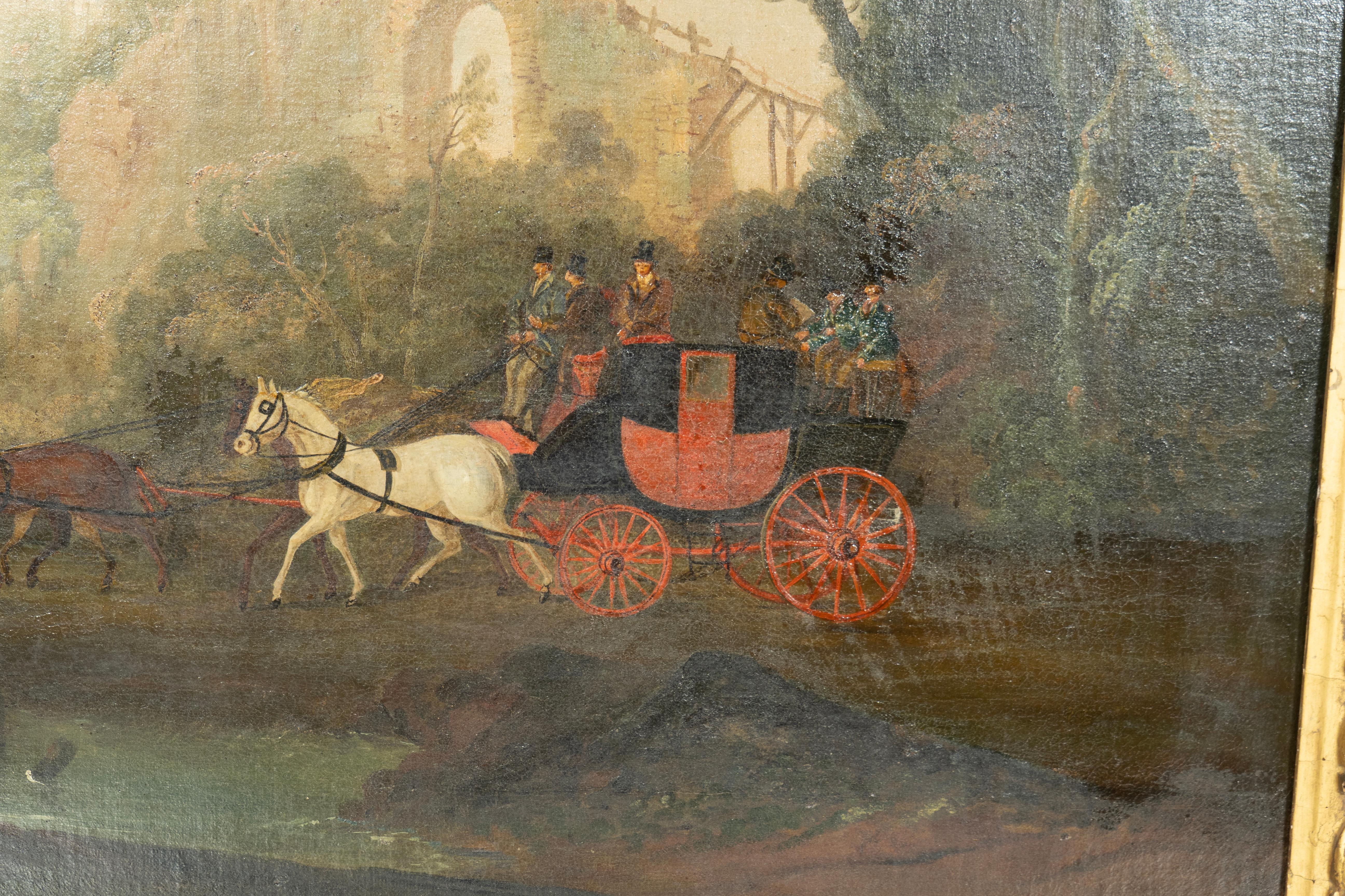 Pareja De Cuadros De Entrenamiento De La Época Victoriana Temprana siglo XIX