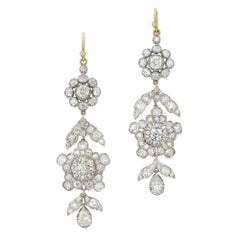 Pair of Early Victorian Diamond-Set Drop Earrings