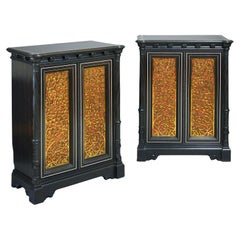 Antique Pair of Early Victorian Ebony Side Cabinets Attributed to Jackson & Graham
