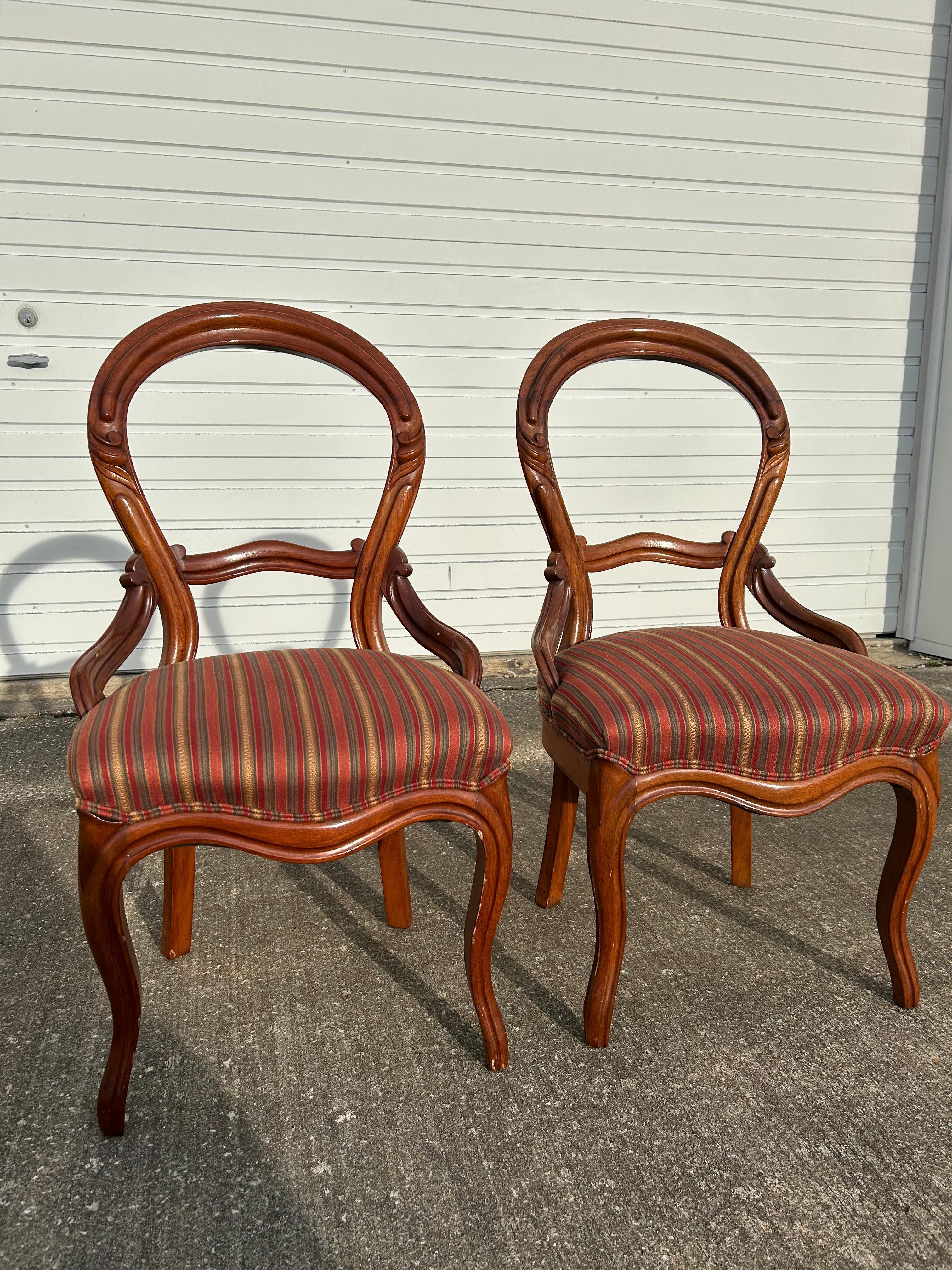 Upholstery Pair of Early Victorian John Henry Belter Style Side Chairs For Sale