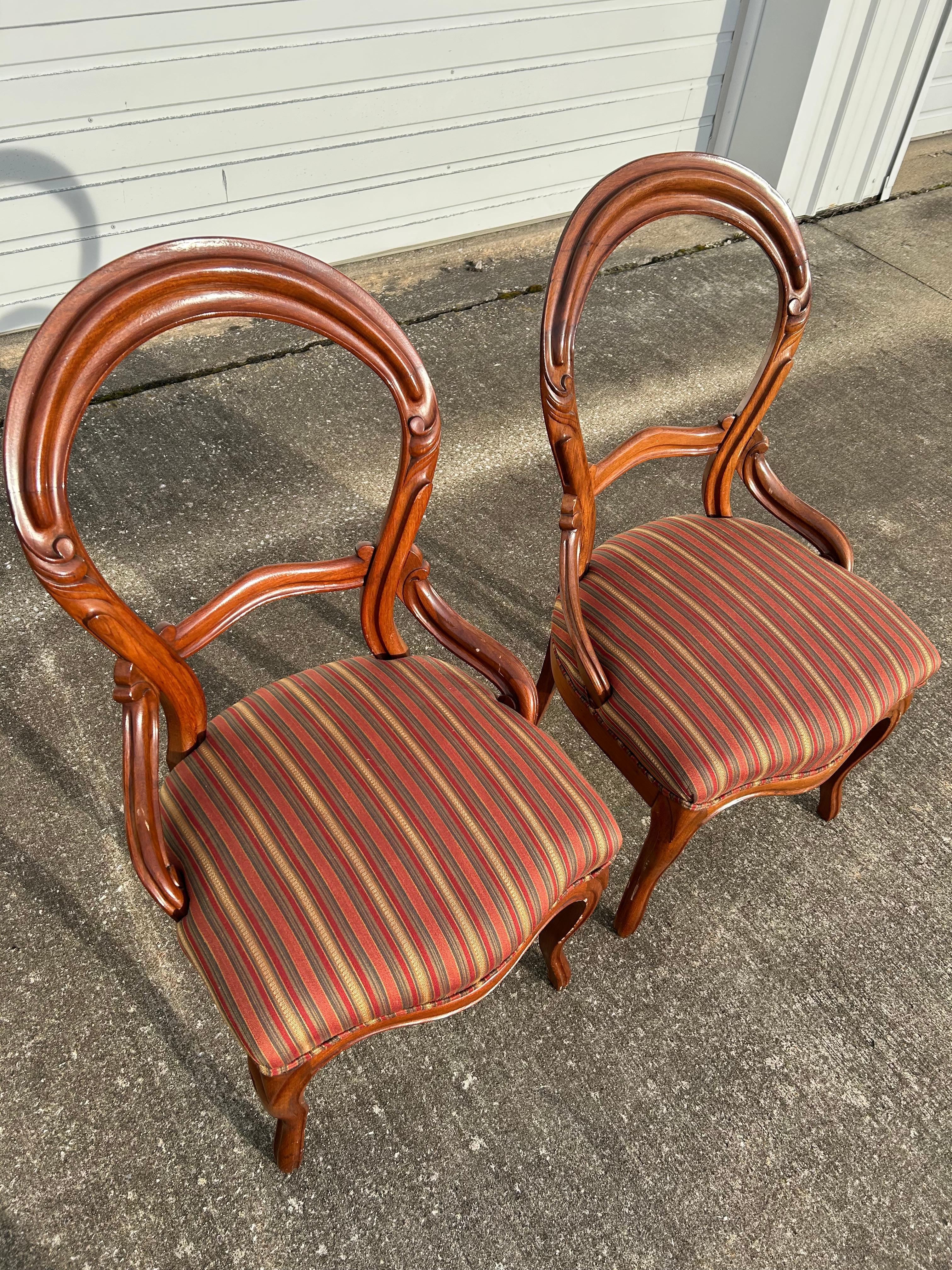 Pair of Early Victorian John Henry Belter Style Side Chairs For Sale 3