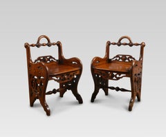 Pair of Early Victorian Mahogany Hall Chairs in the Manner of Richard Bridgens