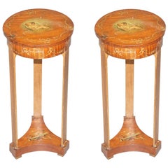 Pair of Early Victorian Sheraton Revival Side Tables with Internal Storage
