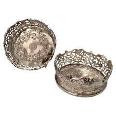 Paar von Frühviktorianische Silber-Flaschenuntersetzer