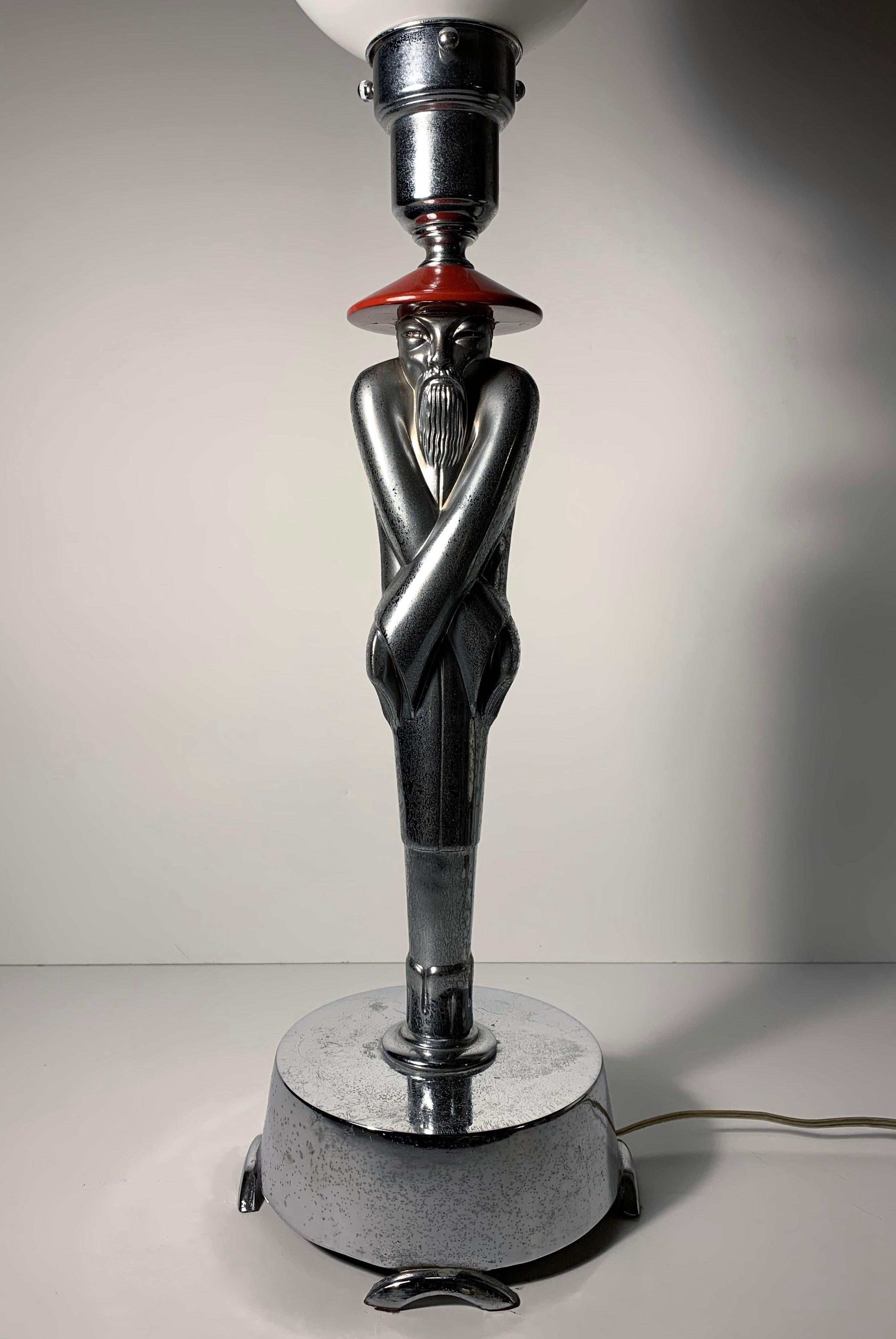 Paire de lampes de bureau vintage Art Déco Viktor Schreckengost Chinoiserie Bon état - En vente à Chicago, IL